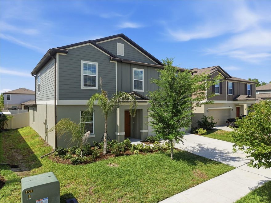 Welcome home to 8977 Little Bluestem Dr, an exceptional move-in ready residence located in the highly sought-after community of Connerton. Offering nearly 2,900 square feet of beautifully designed living space, this impressive home features 5 spacious bedrooms, 2.5 bathrooms, an oversized loft, a versatile flex room, and a desirable first-floor owner’s retreat. Thoughtfully crafted with an expansive open-concept layout, modern functionality, and stylish design, this home is perfectly suited for both entertaining and everyday living.
From the moment you step inside, you’ll be captivated by the soaring ceilings, tile flooring throughout the main living areas, and impressive foyer that create a grand first impression. Just off the entryway, a flexible space offers endless possibilities as a formal dining room, executive home office, playroom, or cozy sitting area.
At the heart of the home, the stunning chef-inspired kitchen seamlessly flows into the expansive grand room, creating the ultimate gathering space. The kitchen showcases elegant quartz countertops, a massive center island, abundant cabinetry, generous prep space, and stainless-steel appliances, fridge, dishwasher, and gas range and microwave. The adjoining grand room is enhanced with a striking decorative accent wall, elegant floor-to-ceiling custom curtains, and a ceiling fan, delivering both sophistication and comfort.
Privately situated at the rear of the home, the luxurious owner’s retreat offers a peaceful escape complete with a designer accent wall, custom floor-to-ceiling curtains, a spa-inspired ensuite bath featuring dual sink quartz countertop on the vanity, a large tiled walk-in shower with upgraded glass shower door and oversized walk-in closet.
Additional conveniences include a main-floor laundry room equipped with a washer and dryer. Upstairs, an expansive loft with a decorative accent wall creates the perfect setting for movie nights, game days, a homework station, or a secondary living area. Four generously sized secondary bedrooms surround the loft, each appointed with ceiling fans and 2-inch faux wood blinds.
Step outside to the fully fenced backyard, offering endless potential to create your dream outdoor oasis with space for a pool, outdoor kitchen, firepit, or entertaining area.
This remarkable home also features today’s most desirable upgrades, including quartz countertops, ceramic tile flooring throughout the main living areas, energy-efficient Low-E windows, a Kinetico water softener with chlorine filter, reverse osmosis system under the kitchen sink, smart home functionality with keyless entry, MyQ garage door access, and reclaimed water for irrigation.
Residents of Connerton enjoy an exceptional lifestyle in this award-winning master-planned community surrounded by natural beauty and resort-style amenities. Explore scenic nature preserves with winding trails, lakes, and wetlands, or enjoy the splash park, resort-style pool, lap pool, fitness center, beach volleyball, basketball courts, and a vibrant calendar of community events. Conveniently located near top-rated schools, shopping, dining, and entertainment, this golf cart-friendly neighborhood truly has it all. Coming soon: a new clubhouse featuring six pickleball courts, an additional pool with splash park, and a pump track for biking enthusiasts.
Don’t miss your opportunity to call this beautiful home yours — schedule your private showing today!