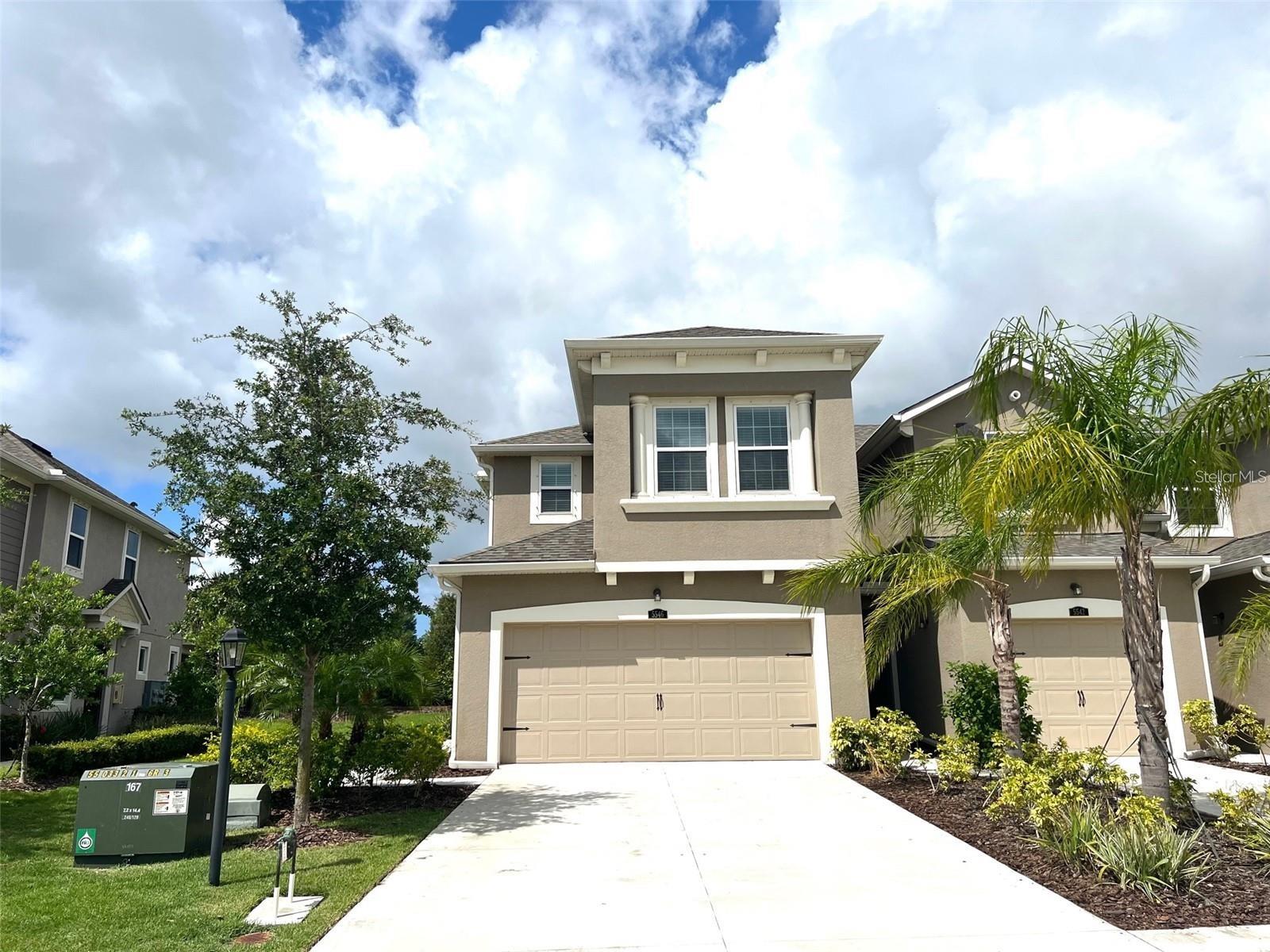 MOVE IN SPECIAL - HALF OFF FIRST MONTHS RENT WITH APPROVED RENTAL APPLICATION. Conveniently located for anyone attending LECOM. This townhome is in Lakewood Ranch! BRAND NEW HURRICANE IMPACT WINDOWS INSTALLED. L shaped kitchen features White cabinets and Quartz countertops. Kitchen features breakfast bar, stainless steel Whirlpool appliances, and opens up to dining area. Half bath on main floor. 1 Plank tile flooring covers your kitchen, Great Room, dining, and foyer. There is a covered lanai on the back of the home. Travel upstairs to all three bedrooms. Master bedroom is separated from the other two bedrooms by a landing and laundry closet. En suite features dual sink raised vanity with large shower and walk-in closet. The two secondary bedrooms are located at the front of the home. They share a bath that features a tub and shower combo. The driveway is wide enough for 2 vehicle parking. Laundry closet is located upstairs. NON SMOKING UNIT, NO CATS, size limit up to 35lbs with owner approval and pet deposit of $500. TENANT IS REQUIRED TO HAVE RENTERS INSURANCE. Grounds maintenance and quarterly pest control included in the rent.