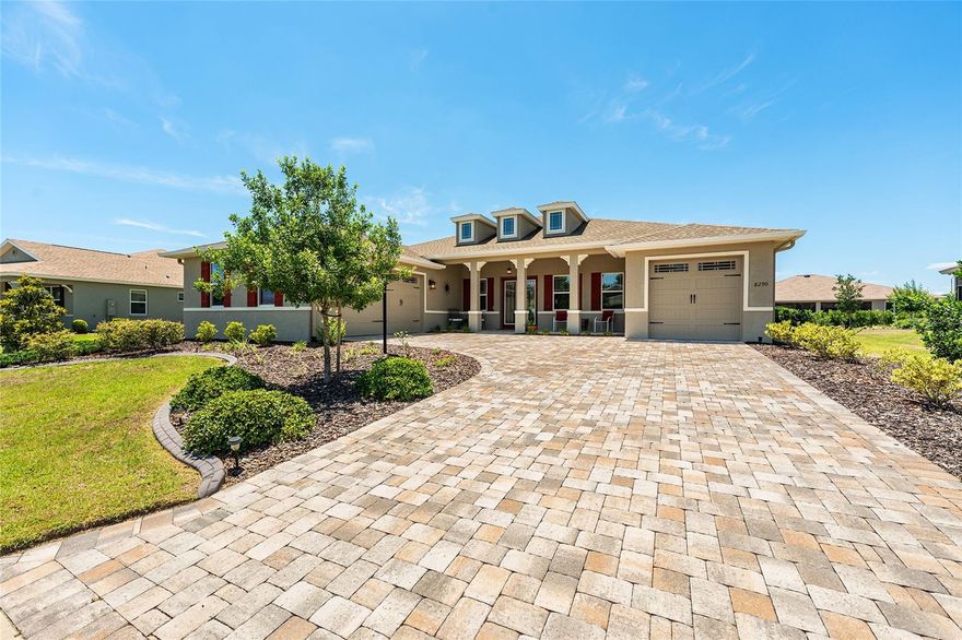 2021 Aberdeen Model in West Kestrel of Candler Hills in 55+ community On Top of the World! This upgraded 3-bedroom, 3-bath, 3-car garage home features a great room, dining room, flex room, laundry suite, enclosed lanai, and expanded outdoor patio. A standout feature is a true split-bedroom layout with two primary suite options, ideal for long-term guests, multi-generational living, or anyone needing a private suite-style layout. Outside, professional landscaping, paver driveway, welcoming front porch, curbside mailbox, Zoysia grass, full-yard irrigation, concrete curbing, splash guards, gutters, and leaders show pride of ownership. Hunter Hydrawise irrigation adds convenience. Inside, neutral finishes create a warm, elegant, move-in-ready feel with ceramic plank flooring throughout, rounded drywall corners, neutral gray paint, upgraded hardware, dovetailed drawers, ceiling fans with lighting, and tray ceilings in the foyer, great room, and primary suite. The great room includes recessed lighting, a floor outlet, and dedicated 20-amp outlet for an electric fireplace. Seller is leaving the great room TV and owner’s suite TV. Smart-home features include Alexa voice-command lighting in the great room, kitchen, island, cabinet lighting, dining room, and lanai, plus Ecobee thermostat, Ring doorbell, and two Alexa Echo Show units. The kitchen features four-level staggered cabinetry, pull-out drawers, added three-drawer banks, neutral backsplash with mastic grout and tile-edge trim, and a stunning 12’ x 4.5’ Cambria Quartz Summerhill island with bullnose edge, built-in dish detergent dispenser, end cabinets, two solar tubes, and two disappearing pop-up outlets. Kitchen appliances include a GE 36-inch five-burner gas range, GE dishwasher, and top-of-the-line LG refrigerator. The spacious flex room offers recessed lighting and low-voltage media wiring, ideal for an office, den, hobby room, or guest space. A third solar tube with night light brightens the hall to the extra-deep third-car garage, ideal for a truck, SUV, or storage. The enclosed lanai features a level floor from the great room, painted walls, 24-inch knee wall, GFCI outlet, ceiling fan with lighting, and custom solar shades. Outside, enjoy the landscaped backyard and 38’ x 10’ patio with soffit lights, perfect for entertaining. A gas line is installed for your barbecue, and the grill remains. All three bathrooms are upgraded with 10” x 14” tiled shower walls and Delta fixtures. The main primary suite includes a medicine cabinet, three-drawer banks, and herringbone shower floor. The laundry suite includes upgraded cabinetry, sink base, granite countertop, drop-in laundry tub, 220-volt dryer outlet, and LG washer and dryer. The 3-car garage includes epoxy flooring ceiling fan with lighting and utility sink in the two-car garage. Additional upgrades include remote Levolor blinds, custom lanai solar shades, water softener, and many seller-added improvements. With over $100,000 in options and upgrades, this home offers tremendous value compared to new construction. Thinking of building? Look here first. Home warranty included. Schedule your private showing today!