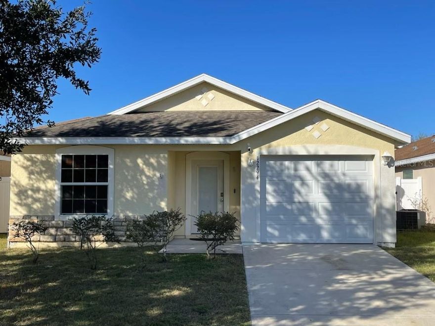 *** seller motivated *** priced to sell by end of year.  

This charming home is located in the desirable Maplewood Subdivision of the villages and offers an open floor plan with vaulted ceilings and beautiful landscaping 1426 Sq Ft of Living space plus a covered, screened Lanai off the back. The kitchen and bathrooms are adorned with elegant granite countertops, and the master bathroom features pocket sliding doors. All bedrooms come with ceiling fans, and there's plenty of storage space with outside storage and a fenced yard. Plus, enjoy the added security of a Ring security system with sound surveillance. The AC was replaced a few years ago and recently serviced. The community features: a playground, a clubhouse with a fitness center, pool and spa, volleyball and basketball courts. The community gates close from dusk to dawn and remain open during the day.Although the property needs some TLC, the low HOA and desirable features make this house a must-see!