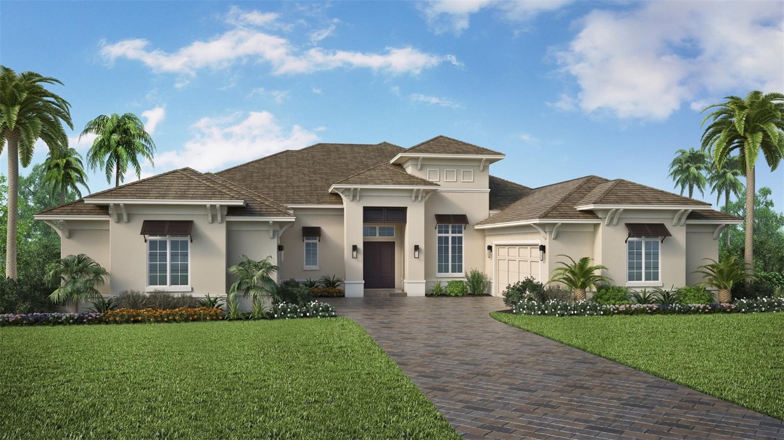 The Lake Club is a prestigious gated community located in Lakewood Ranch. This stunning 4-bedroom, 4- bathroom, 2- half bath home truly breathtaking. Boasting many exquisite upgrades, this home will provide you with every luxury you desire. Extra high ceilings throughout with decorative crown molding, 30x30 Tesso flooring, Minka Air ceiling fans in every room, and a built-in wet bar are you a few of the custom upgrades thar make this home one of a kind. The open floor plan allows for plenty of natural light to pour into the home, and the den/office and wet bar provide plenty of space for entertainment. Step outside into 1,700 feet of bliss. With a panoramic view of the lake, a Lani with travertine decking, and a full outdoor kitchen featuring a state-of-the-art smokeless grill, refrigerator, wet bar, and a built-in fireplace, you'll never want to leave. The saltwater pool with heated spa adds to the luxurious atmosphere of this home. There is also a circular driveway and two-two car garages with built-in storage shelving and extra storage units. Outdoor Wet Bar, Outdoor Built-In Fireplace and a whole house generator is also included.