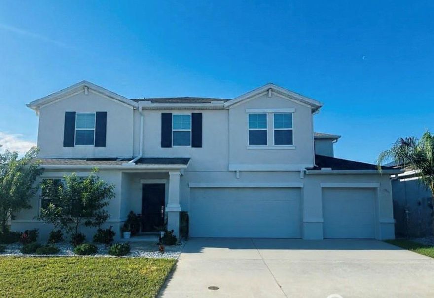 Beautiful 4 bedroom, 2.5 bathrooms home with a dedicated office, offering spacious open-concept layout and serene lake views. The kitchen flows seamless into the main living room and dinning area creating an ideal space for both everyday living and entertainment. Spacious "family room' in the second floor. Large windows bring abundant natural light and showcase the water view from the main living areas. The private office is perfect for remote work, study or a flex space. Enjoy access to the community pool and amenities while living in a peaceful, well maintained neighborhood. Conveniently located near shopping, dinning, major roadways, local schools and hospitals. A wonderful opportunity to enjoy comfort, functionality and beautiful surroundings in St. Cloud, Fl.