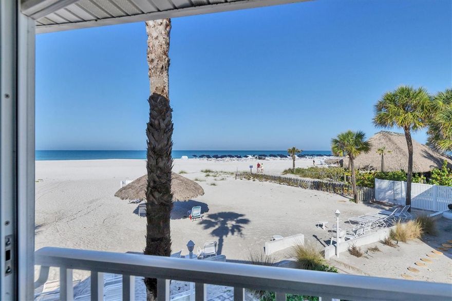 Lido Beach gulf-front vacation condominium, book your dream vacation now! So close you can almost kiss the sand. No time to travel? Escape to gorgeous Lido Key. Four sliders open onto the expansive view of the sugar sand beach from the finished Florida room. You will never want to leave this two-bedroom, two-bath condominium in the Mark Twain. King in the primary bedroom, a full bed and one twin bunk bed in the second. Fully equipped kitchen, dining for six or more, over 1,500 square feet under air. The Mark Twain offers beach chairs, a communal cabana and Wi-Fi. St. Armands Circle is close by with many shopping and dining options and just over the Ringling Bridge all the arts, culture, shopping and dining that downtown Sarasota offers await you! (All rates are plus taxes and fees.) Please note the Mark Twain community sustained significant damage, this unit was not impacted, but work will be ongoing throughout the first-floor units. (Booked 2/1/26 to May 12, 2026). NEW RATES FOR NOVEMBER AND DECEMBER 2025 ARE $3200 A MONTH, PLUS TAXES AND FEES.
JANUARY 2025 IS $5900 PLUS TAXES AND FEES, MAY THROUGH OCTOBER 2026, $3750 A MONTH PLUS TAXES AND FEES, NOVEMBER AND DECEMBER 2025 IS $4500 PLUS TAXES AND FEES.