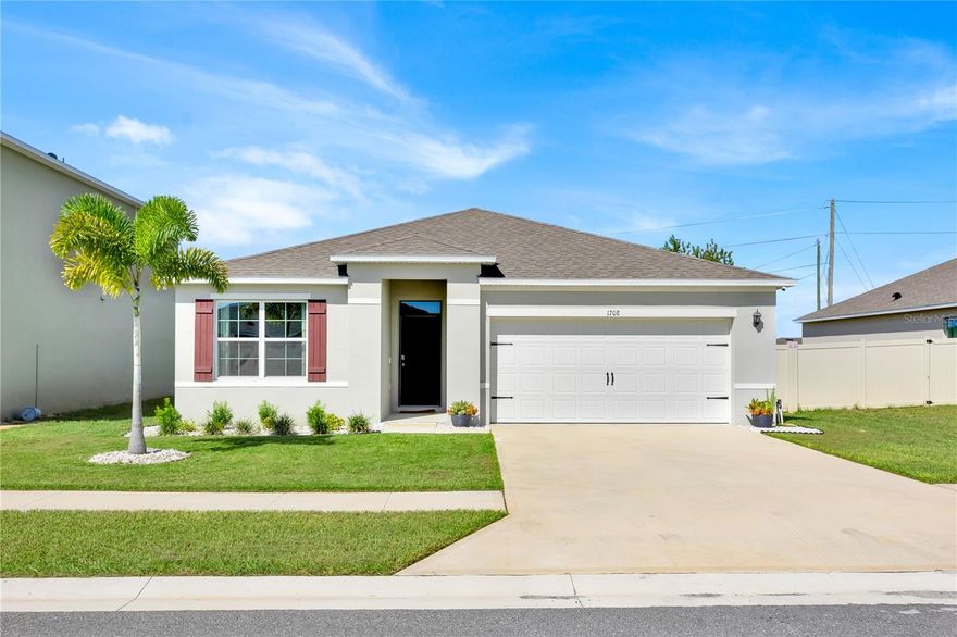 This immaculate 3 bedroom 2 bathroom home is move in ready. There are upgrades galore throughout the home. Upon entry you are greeted with a grand foyer area. The super sized kitchen with granite counters, an oversized pantry and upgraded appliances overlooks a cozy comfortable family room. The dining area is tucked away only steps away from the kitchen for dining and entertaining. The home is perfect for family life and socializing. The master bathroom boasts a spa like aura with a ton of closet space for storage. There are upgraded fixtures and fittings throughout. The layout offers a split plan allowing space and privacy for the entire family. The community boasts a beautiful sparkling pool area with an elegant oversized paver pool deck featuring fountains, lounge chairs and covered seating. There is a shaded play area for family activities. Come view this property today and move right in. This home will not last long.