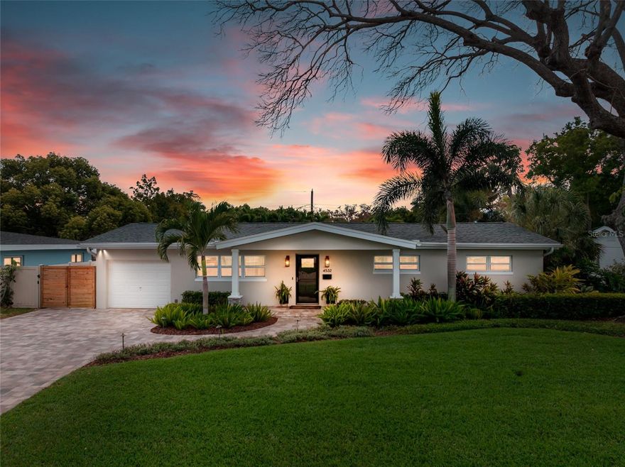 Welcome to your private oasis in the highly sought-after Lake Louise neighborhood of St. Petersburg, Florida—where style, comfort, and outdoor living come together seamlessly.

This beautifully remodeled 3-bedroom, 2-bath home with a dedicated office offers the perfect blend of functionality and elegance. Inside, you’ll find both a formal living room and a spacious family room, providing flexible living and entertaining spaces to suit any lifestyle. The heart of the home is the stunning chef’s kitchen, thoughtfully designed with granite countertops, solid wood cabinetry, recessed LED lighting, and a striking glass tile backsplash—perfect for both everyday living and hosting guests.

Step outside and discover what truly sets this property apart. Situated on an expansive 76 x 135 lot, the backyard is nothing short of spectacular—a true resort-style retreat. The centerpiece is a massive 16' x 32' pool with a PebbleTec finish and sunshelf, surrounded by an elegant paver deck. Whether you’re soaking up the Florida sun or entertaining friends, there’s ample space with a dedicated lounging area for four chairs, a cozy firepit, and a show-stopping 15' x 18' tiki hut complete with a ceiling fan and 50" flat-screen TV.

Lush, mature palm trees and meticulously maintained St. Augustine ProVista grass create a tropical ambiance, enhanced by low-voltage LED uplighting that transforms the space into a magical evening escape. A powered storage shed adds convenience, while the one-car garage provides additional functionality.

This is more than just a home—it’s a lifestyle. Don’t miss the opportunity to own one of the most impressive outdoor living spaces in the Lake Louise area. This is one of the highest points in Pinellas County, so you'll never have to worry about flooding and only 10 minutes to DTSP and 15 minutes to the beaches!