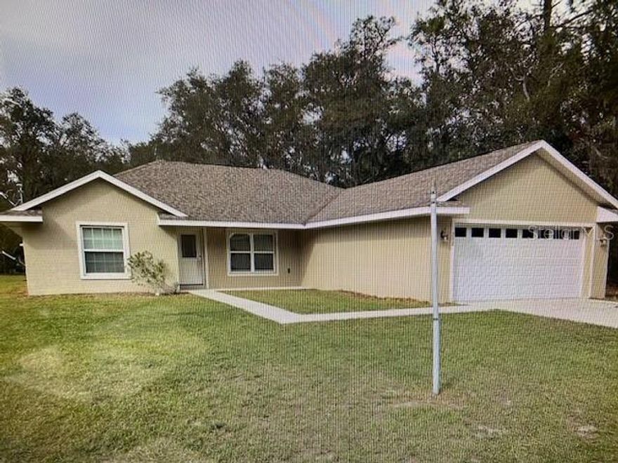 This 8 year old home in the desirable Silver Springs Shores neighborhood offers 3 bedrooms 2 baths and a spacious 2 car garage with a convenient side door. With a generous living area of 1681 sq ft, this home provides ample space for comfortable living. As you step inside, you'll be greeted by an inviting open floor plan that creates a warm and welcoming atmosphere. The layout of this home features a desirable split bedroom plan, ensuring privacy and tranquility for all occupants. The Kitchen is a true highlight of this property, boasting lots of cabinets and counter space with stunning granite countertops and add a touch of elegance to the space. Throughout the home, you'll find ceiling fans with lights, providing both comfort and energy efficiency. The primary bedroom offers the luxury of his and her walk-in closets, providing plenty of storage space for your personal belongings. The guest bedrooms also feature walk-in closets, offering convenience and organization. French doors open to a covered back porch.