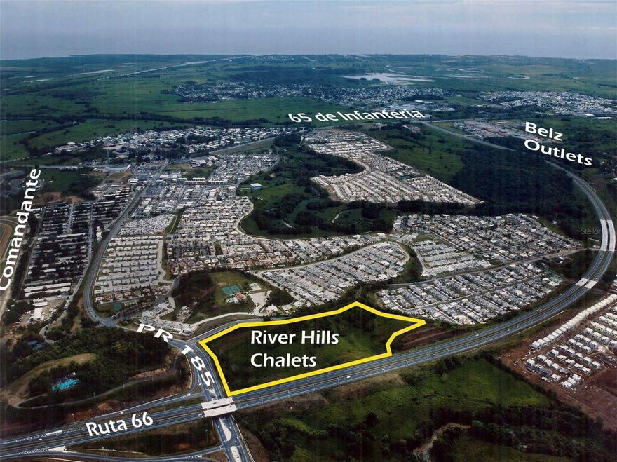 Explore a unique investment opportunity in Canovanas, Puerto Rico. This 10.2-acre parcel, previously approved for 200 multi-family units, is strategically positioned for development. 

Featuring prominent street frontage and site exposure along Route 66, the property offers high visibility and effortless access. Located just off Exit 10, it benefits from steady vehicular traffic and excellent connectivity. The site is development-ready, with sewer and utility access points already in place.

Floor plans and surveys are available, providing detailed insights into the property’s layout and supporting the development process. 

Its prime location near major population centers enhances its potential for mixed-use development, whether residential, commercial, or a combination of both. Canovanas continues to grow, making it an attractive location for a high-visibility landmark project.

Capitalize on this rare opportunity to create a dynamic development in one of Puerto Rico’s emerging markets.