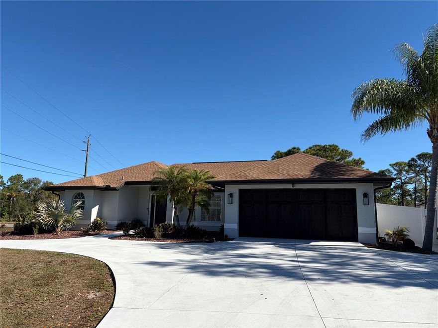 ^^^ VIRTUAL TOUR ^^^1/2 ACRE • NO FLOOD INSURANCE REQUIRED
This North Port home is in true showroom condition—inside and out, it feels like a new build. The interior has been tastefully upgraded with quartz countertops featuring a waterfall edge, a custom kitchen backsplash, modern light fixtures, and stylish ceiling fans. The home also offers luxury bathrooms and tile flooring throughout, giving every room a clean, cohesive finish.

Major improvements include a 2024 roof, 2024 A/C, and a 2024 water heater, providing peace of mind for years ahead. The layout has an open, easy flow with plenty of natural light. The kitchen stands out with its quartz surfaces, upgraded appliances, and solid storage space, while the main living areas connect smoothly to the outdoor spaces.

Property highlights:
• Sparkling pool with screened lanai
• Fully fenced yard for privacy, pets, and extra room to enjoy
• Circular driveway with generous parking
• Backyard shed for additional storage
• Set on a spacious 1/2-acre lot.

Located in a sought-after area of North Port, this home offers comfort, space, and the Florida lifestyle all in one place. It’s truly move-in ready. Come see for yourself how well this home has been cared for.
