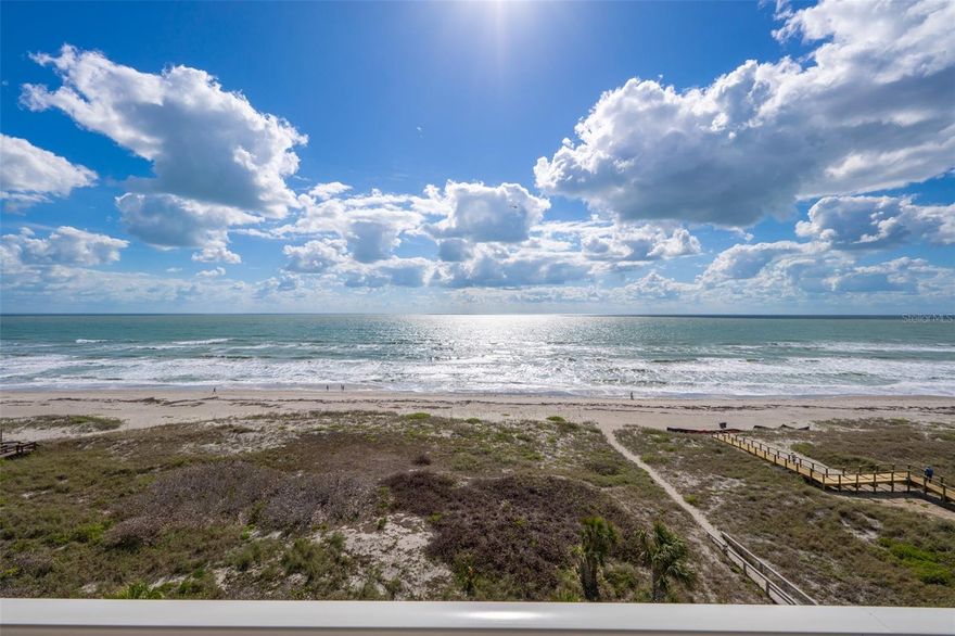 Welcome to oceanfront living at Majestic Seas! This stunning top floor, 3-bed, 2-bath direct oceanfront unit offers breathtaking ocean views from the moment you walk through the door! The chef's kitchen offers stainless appliances, granite counters, dining nook and a breakfast bar opening to the bright living and dining areas. Fully-furnished with an open concept layout, with tile flooring throughout the main living areas and carpeted bedrooms for comfort. Floor-to-ceiling impact sliders open to an expansive covered balcony--the perfect spot to enjoy ocean breezes and watch the rockets launch! The primary suite is a true retreat featuring direct balcony access, dual walk-in closets, and a spa-like en suite bath with a jetted soaking tub, dual sinks and separate shower. Two additional bedrooms and a guest bath offer flexibility. In-unit laundry with built-in storage and sink, an enclosed private garage and storm shutters offer convenience. Enjoy resort-style amenities including a resurfaced heated pool, spa, clubhouse, fitness center, private beach access and an on-site car wash--all within a beautifully maintained community. Situated on Ocean Beach Blvd, Majestic Seas places you in the heart of Cocoa Beach with shopping and dining steps away. The Cocoa Beach Pier is 5 minutes away, Ron Jon Surf Shop is 2 minutes, and Port Canaveral is 10 minutes. Orlando International Airport and major attractions are under an hour away. Your coastal retreat awaits!