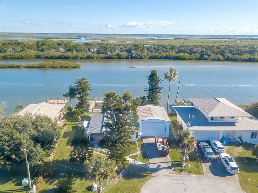 Prime waterfront large cul de sac lot on deep water with boat dock, ramp, sea wall, and huge RV or boat garage. This land is so rare and sought after. Build your dream home, or remodel the current double wide mobile home. All information is intended to be accurate but is not guaranteed ;Water: City