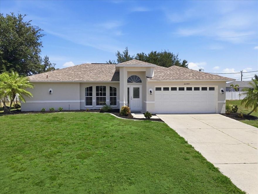 One or more photo(s) has been virtually staged. Welcome to your slice of paradise in beautiful Cape Coral! Situated on a  TRIPLE LOT (.34 acres), this well-maintained 3-bedroom, 2-bath home offers the perfect blend of privacy, space, and Florida lifestyle living — all without the high cost of waterfront ownership. Boating and fishing enthusiasts will love the location! Just 2.1 miles from a Gulf-access boat ramp near Matlacha, you’ll have quick access to some of Southwest Florida’s best fishing and waterfront dining. There’s also a freshwater boat launch just a street over, plus plenty of room on the property to park your boat, trailer, toys, or even add a pool in the future. Inside, the home is bright, inviting, and freshly updated with brand-new interior paint, newer flooring in the living room, hall way, and bedrooms, and stainless steel appliances. The spacious owner’s retreat features TWO walk-in closets and sliding glass doors leading directly to the covered and screened lanai — the perfect place to enjoy your morning coffee or relax in the evenings overlooking the private backyard lined with mature trees. The split floor plan offers excellent functionality, and the guest bathroom conveniently doubles as a future pool bath with direct exterior access. Additional highlights include an indoor laundry room with sink, a 2-car garage, extra flooring being left for the new owner, updated landscaping with fresh plants and mulch, new ceiling fans with remotes being installed, and a generator hookup for added convenience and peace of mind during storm season. Major updates provide peace of mind: • Roof – 2018 • A/C – 2019 • New Well Equipment – 2023 • Brand-New Water Heater 2026. Conveniently located just minutes from Pine Island Road shopping, grocery stores, restaurants, gyms, and only 4.3 miles from the charm, dining, and entertainment of Matlacha. Don’t miss the Zillow 3D tour — this one truly has to be seen to appreciate the space, privacy, and lifestyle it offers!