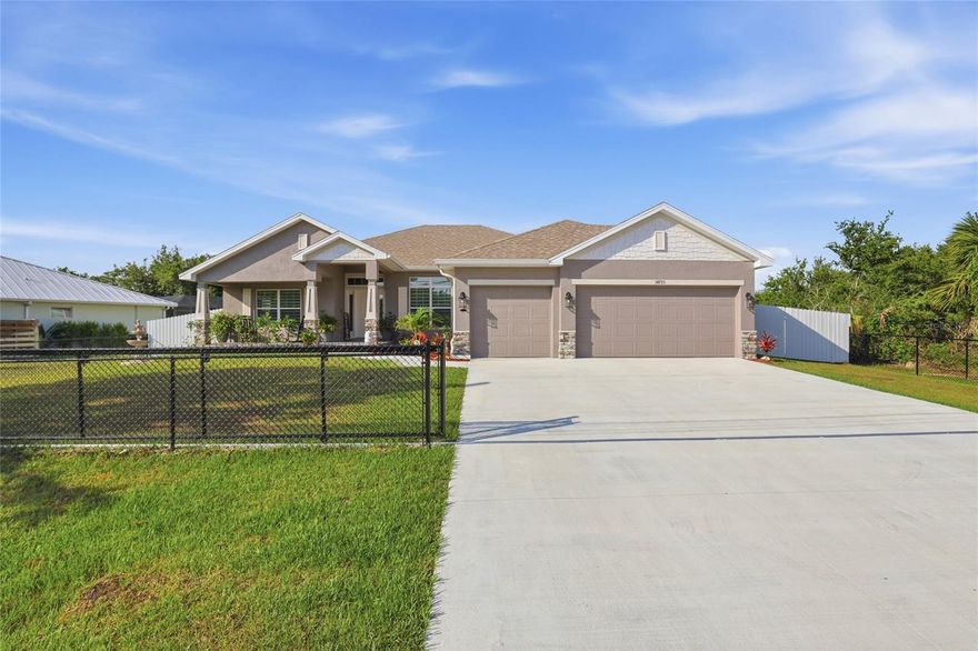 Welcome to 14735 Keystone Blvd, Port Charlotte, FL 33981, CITY WATER AND SEWER, a stunning newly constructed home that combines modern living, privacy, and an unbeatable location in one of Southwest Florida’s fastest-growing areas. The current owners purchased this home brand new just 3 months ago, giving you the rare opportunity to own a practically new property without the wait or hassle of building, while still enjoying all the benefits of recent construction and fresh, modern finishes.
This home is situated in a safe and quiet neighborhood and offers a fully fenced perimeter with a gated entrance, creating a strong sense of privacy, security, and exclusivity. The spacious backyard is thoughtfully designed for both function and convenience, counts with a Lanai for the buyer to enjoy, it also features a storage shed for extra space in tools or anything that comes to mind and a built-in sprinkler system that keeps the lawn healthy, green, and low-maintenance year-round.

Location is one of the biggest highlights of this property, with the home being only about 10 miles from some of Florida’s most beautiful beaches, including Gasparilla Island and Boca Grande, where you can enjoy soft sand, boating, fishing, and waterfront dining. At the same time, everyday conveniences are just minutes away, with nearby access to schools, supermarkets, shopping centers, restaurants, and essential services, making daily life both easy and convenient.

Blending new construction, privacy, convenience, and proximity to world-class beaches, this home is an excellent opportunity for families, investors, or anyone looking to enjoy the Florida lifestyle in a move-in ready property that truly has it all.