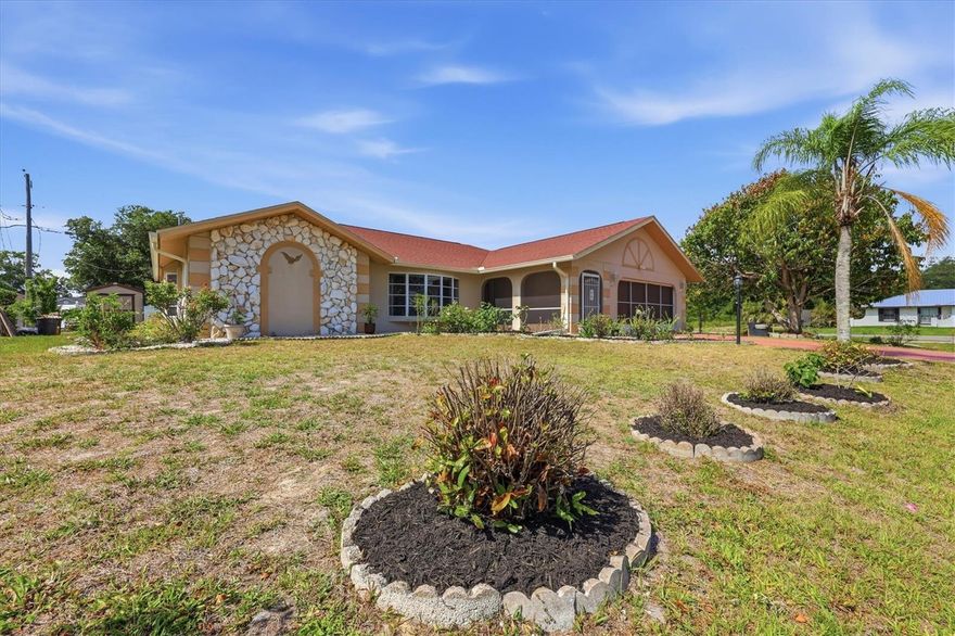 Spacious and beautifully maintained, this 4-bedroom, 2.5-bath pool home is perfectly situated on an oversized corner lot and offers more than 2,500 square feet of comfortable living space. Located in desirable Flood Zone X with NO HOA, this property also features public water service and a NEW roof installed in 2023 for added peace of mind.
Designed for both everyday living and entertaining, the home features expansive living and dining areas along with a bright eat-in kitchen complete with granite countertops, a built-in desk, new stainless-steel appliances, and ample cabinetry. The oversized primary suite offers a relaxing retreat with generous walk-in closets and plenty of space to unwind.
Step outside and enjoy the Florida lifestyle with your private pool and spacious outdoor living area. A separate storage building provides extra room for tools, equipment, or recreational items. Conveniently located near dining, shopping, hospitals, golf, boating, fishing, and just a short drive to area beaches, this home combines comfort, convenience, and Florida living.