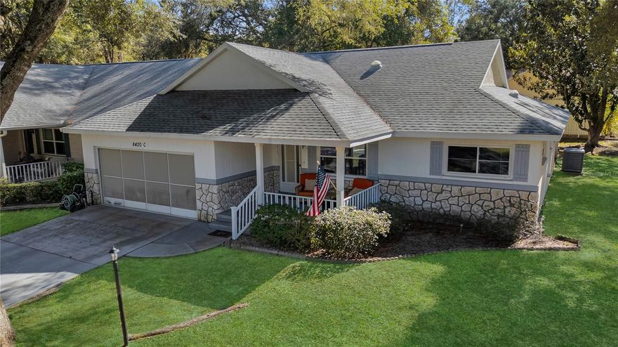 Welcome home to this well-maintained 2 bedroom, 2 bathroom, 2-car garage end-unit patio home located in the established On Top Of The World community. The end-unit location provides added privacy and natural light, and the enclosed Florida Room offers a comfortable space to relax year-round.

Inside the home you will find thoughtful updates that blend comfort and functionality. The kitchen features granite countertops and commercial-grade under & above-cabinet lighting, while five solar tubes throughout the home bring in abundant natural light and help keep electric bills lower. Updated decorative ceiling fans add a modern touch, and newer bedroom carpeting enhances comfort. Both bathrooms have received recent updates with new toilets and bath faucets, as well as the HWH being replaced for peace of mind. The roof was replaced in 2020 and the interior was painted in 2021, creating a fresh, neutral feel ready for your personal style.

Residents of On Top Of The World enjoy an impressive array of amenities, including multiple clubhouses, indoor and outdoor pools, fitness centers, golf courses, walking and biking trails, hobby studios, pickleball and tennis courts, and a wide variety of clubs and activities designed to support an active, social lifestyle. Convenient access to shopping, dining, and medical facilities makes day-to-day living easy and enjoyable.

This move-in ready patio home offers low-maintenance living with modern updates in a community known for its amenities and lifestyle.