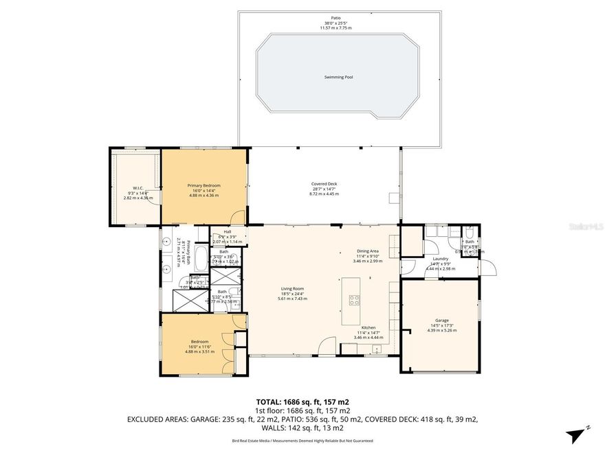 This completely remodeled home over 375k spent up to an exceptional standard with expansive views of Sara Bay Golf Club. The home sits on a .38-acre lot and has a large completely enclosed swimming pool. Outdoor entertaining is a breeze with the indoor-outdoor patio accessed through expansive sliding doors. The kitchen designed for the chef of the family has stainless steel appliances along with Cambria quartz countertops with waterfall edges. Adjacent to the chef's kitchen is a separate wine and coffee area with built in wine fridge for your evening glass. The Primary bedroom features a huge his and hers closet along with a primary bathroom that has a soaking tub and dual outlet steam shower for your relaxation. The guest bedroom also has a contemporary feel along with walk in shower. All landscaping has been professionally installed and water for the exterior is fed from underground well water. There is also a new exterior shed for your belongings. The roof was replaced in 2023 and the attic completely insulated with closed cell foam insulation in the roof. Quick and easy access to Lido Beach, St. Armands Circle and downtown Sarasota, with UTC, Longboat Key and Anna Maria Island close by as well! Only one mile to Sarasota Bay but not in flood zone (Zone X). This house must be seen it will not disappoint. Bedroom Closet Type: Walk-in Closet
House pictures are with furniture. Please note price is unfurnished. Furniture shown can be provided for an agreed cost.