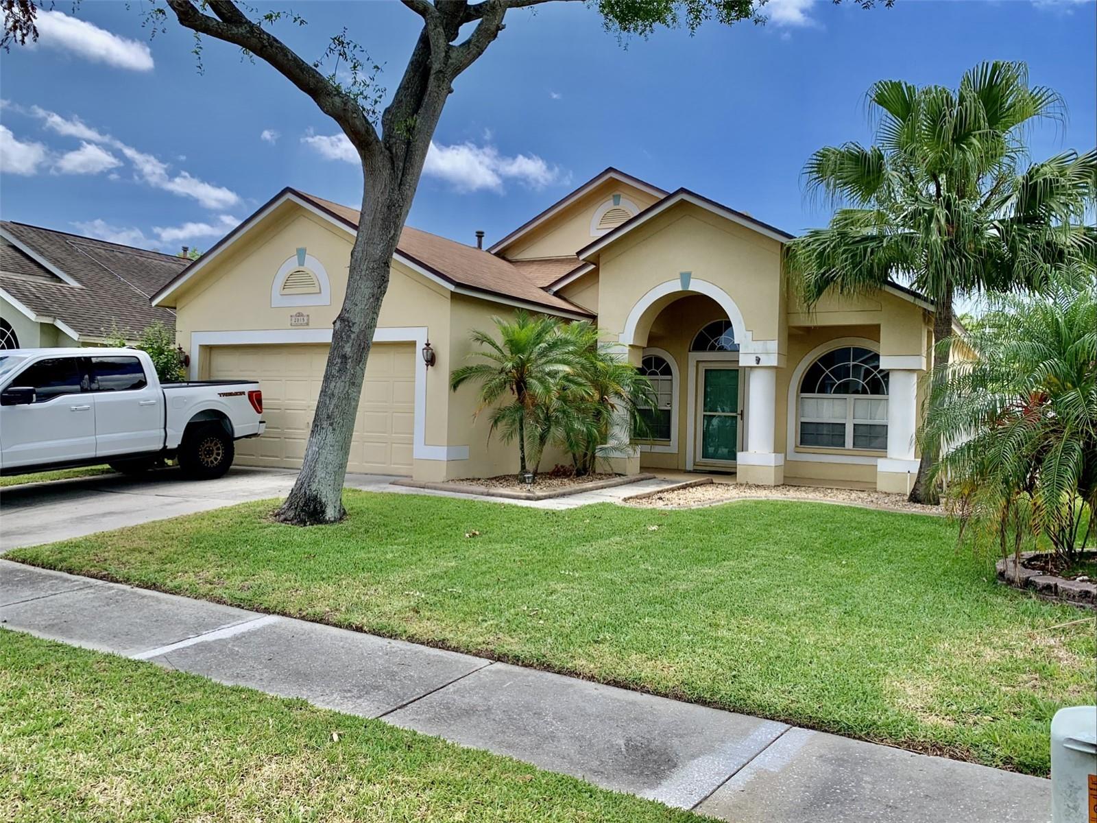 Beautifully updated 3 bed, 2 bath, 2 car garage pool home. Move in ready!! Luxury vinyl flooring throughout. White shaker cabinets and stainless gas appliances and marble counters. Split bedroom plan. Primary bedroom features walk in closet with built in shelving. Garden tub and separate shower, dual sink vanity. Also has door to screened in pool. Most rooms have ceiling fans. Pool service is included. Fenced yard. Pond view is relaxing. Location, location, location. Walk to park. Walk to community pool. Few minutes to I-75 and Brandon Town Center mall. 10 min to Seminole Hard Rock Casino or Bass Pro Shop or Top Golf. 30 minutes to downtown Tampa. Under an hour to Tampa International Airport and another 25 minutes further to our world famous, sugar white sand beaches. Call today as pool homes go fast!!
