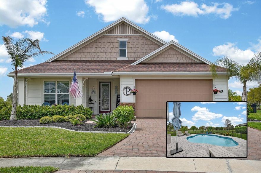 Tucked away on a quiet cul-de-sac with peaceful lake views, this 2020-built salt water pool home in Bannon Lakes offers the kind of everyday living that feels like a retreat. With 3 bedrooms, a flex/office space, and over 2,300 square feet, the layout is both functional and inviting. At the heart of the home, the gourmet kitchen is designed to impress--featuring GE Café appliances, stacked cabinetry with crown molding, custom pull-outs, and thoughtful details that make both cooking and entertaining effortless. The open-concept design flows into a spacious great room accented by a custom wood feature wall and upgraded finishes throughout. Step outside and the lifestyle really begins. The extended paver lanai overlooks a solar-heated saltwater pool and tranquil lake setting, complete with an electric fireplace, TV, and lounge space ready for relaxing evenings or weekend gatherings.

Additional highlights include plantation shutters throughout, a spacious laundry room with extensive storage and added functionality plus as a bonus a murphy bed for those extra overnight guests. In addition there is a tankless water heater, whole-house water softener, and a fully outfitted garage with epoxy flooring and premium storage systems.

Set on a premium lot with a wrought iron fence and manicured landscape, this home combines thoughtful upgrades, flexible living space, and true indoor-outdoor Florida living. Make sure to ask for the features list on this property for more details!