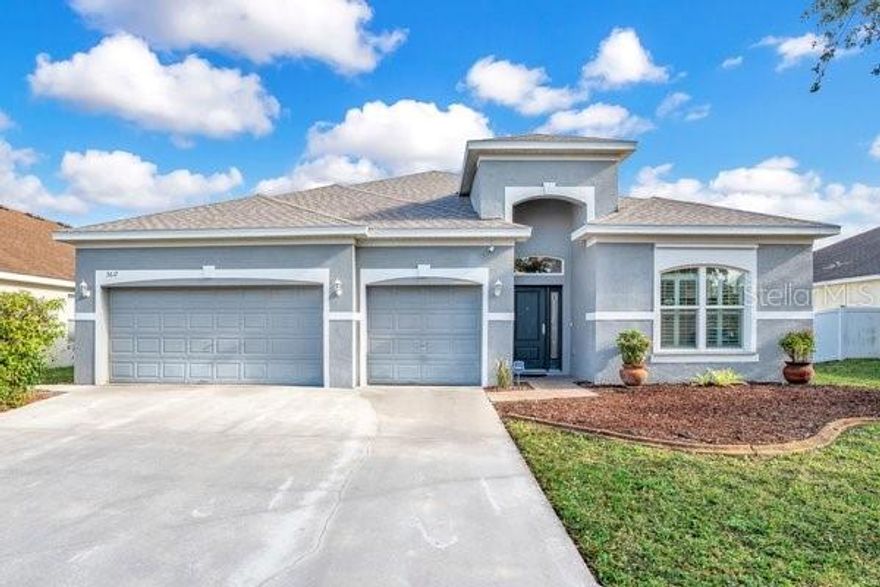 Over 2300 00 sq ft of feel good living space! 4bdrms/3 baths, dining area, Living room gives feeling of openness yet connected with family sitting area, full kitchen many cabinets, microwave, refrigerator, disposal, Home has hurricane panels all around; 10 ft ceilings, fenced yard, 3 car garage, cozy heated pool and lanai. I would say this is a must see asap! In addition, location in St Cloud is just mins from Fl Turnpike access, thus minutes from Disney World, Sea World, Downtown Disney, Universal Theme Park and City walk, Add Fine Dining, Shopping, Parks and nearby lakes, you can see why we're excited to list the property! Come!