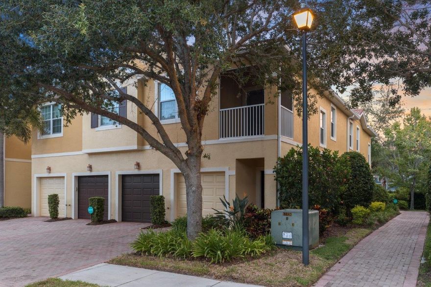 Experience the maintenance free lifestyle in the gated community of Stonehaven. As you enter the spacious open floorplan, you’ll notice all the upgrades throughout, featuring 10’ ceilings, 16” tile laid diagonally throughout, and newly renovated bathrooms. The gourmet kitchen includes granite countertops with a full bullnose edge, dark wood crown molded cabinets, custom backsplash, and stainless-steel appliances. In the living room sliding glass doors open to the private screened-in lanai, and a storage closet. The owner's suite includes two closets, and newly renovated ensuite bathroom with a glass enclosed shower. The split floorplan offers privacy for each of the bedrooms creating a comfortable environment for all your guests. This condo also includes a 1 car attached garage and driveway. The maintenance free community Stonehaven features a community pool, along with a playground, and plenty of guest parking. Centrally located near an array of dining, shops, and restaurants, entertainment is always at your fingertips. Is this home your perfect match? Schedule a private showing today.