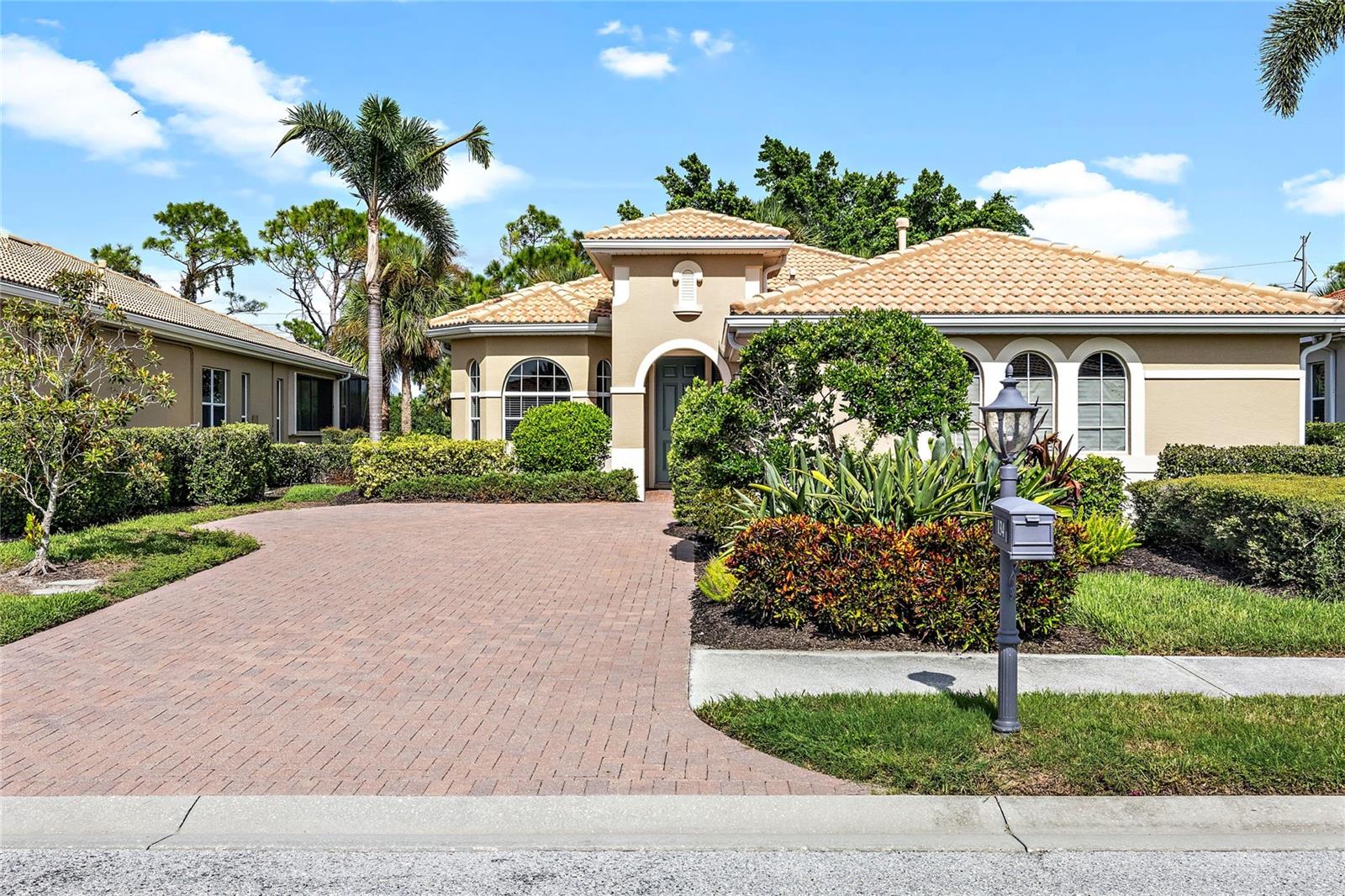 This beautiful home is nestled on a quaint street with sidewalks manicured lawns and gas light style mail posts. That style continues up the paver driveway directly into the attached 2 car garage. The lovely landscaped yard surrounds the home. The large screen lanai off the rear of the home and adjacent to the Primary Suite? It overlooks #17 tee box, but the golfers won't even know you're there lounging in the peaceful shade of a banyan tree. The grand driveway approach, the 2 story exterior covered foyer, maintenance fee exterior, HOA managed yard meet you outside and the freshly painted interior is simply spectacular. Soaring tray ceiling, crisp white trim on a neutral pallet. Features large tile perfect for any decor you wish to display with high quality carpet in bedrooms. The open floor plan is bold and bright and the split floor plan offers more than you expect. Large formal dining on front of home streaming with light could be optioned for whatever you decide it should be. The 2nd bedroom tucked back with a roomy walk in, the double door den..whatever you need. A gorgeous furniture piece could serve as a closet for a 3rd bedroom. The Primary? amazing! Dual walkins, a soaking tub (not jetted for the most relaxing soak) a vanity area, large walk in shower and the bedroom room for any size bedroom furniture and direct access to screened lanai. The dedicated laundry space and additional storage as well as the open center of the home. The kitchen. Granite counters, gorgeous cabinetry. Paint is fresh inside in 2023 and outside in 2022. The Venetian Golf & River Club is located in North Venice, easy access to I75 at Laurel Rd. This golf cart friendly community has one of the most beautiful entrances in Venice and feature heated pool, pickleball, tennis, basketball, nature trails, sidewalks and a kayak launch. Dog park in the near future plans. Golf membership is optional but having your own cart to meet friends at the River Club. Come and see what Venice and the Venetian Golf & River Club offers you when you consider this beautiful house, your next home.
As a tenant, you will have FULL ACCESS to the first class amenities offered at Venetian Golf and River Club, including 2 resort style swimming pools, tiki bar, fitness center, sport courts, restaurant, clubhouse, walking trails with access to the Myakka River, and OPTIONAL golf memberships are available! Rent includes cable, exterior landscape maintenance and HOA fees for community amenities.