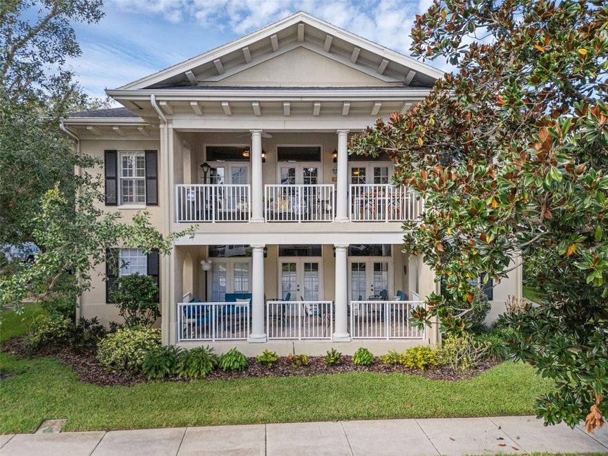 Welcome to 1121 Celebration Avenue, Unit 201, a charming condo nestled in the heart of Celebration, FL! This 2-bedroom, 2-bathroom with office gem covers 1,521 square feet and is designed with modern living in mind featuring luxury vinyl plank throughout, plantation shutters, custom built-ins, updated lighting, recently replaced HVAC (8/25), and much more.  Step inside to discover a bright and spacious living room/dining room combo, perfect for hosting gatherings or relaxing after a long day.
The kitchen is a culinary enthusiast's delight, featuring stainless steel appliances and quartz countertops. The open eat-in area offers a cozy nook for casual meals. Retreat to the master suite, where you’ll find a tray ceiling and spacious walk-in closet. The master bath is a sanctuary, complete with a separate corner tub, corner shower, and dual sinks for ultimate convenience.
The second bedroom is thoughtfully designed with direct access to the second bathroom, ensuring privacy and ease for guests. Need to work from home? The dedicated office space with French doors is the perfect solution. Enjoy a tranquil evening on the grand covered porch, accessible through French doors from the living room.
Additional features include a separate laundry room, a one-car detached garage, and a storage room. Situated near community features like the heated Spring Park Pool and playground, Owners will be able to utilize all the Celebration community amenities including multiple parks, playgrounds, miles of conservation trails, athletic fields, basketball and tennis courts. This home is not just a place to live—it's a lifestyle. Come see for yourself and fall in love with Celebration living! Don't miss the chance to make this inviting space your home!