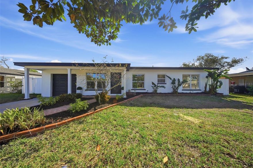 Beautifully remodeled pool home in Flood Zone X! This 3-bedroom, 2.5-bath home with a 1-car garage offers a desirable split floor plan and is located in the heart of Clearwater just minutes from everything.

The private primary suite sits on the opposite side of the home and includes a remodeled ensuite bathroom with pocket door, walk-in closet, and direct outdoor access. The home opens into a bright open-concept living area that flows seamlessly into the dining space and brand-new kitchen featuring quartz countertops, soft-close shaker cabinets, and all new appliances.

Additional upgrades include luxury vinyl flooring throughout, fresh interior and exterior paint, and new ceiling fans in the bedrooms. One of the additional bedrooms features its own private half-bath ensuite, while another fully remodeled full bathroom serves the main living areas.

Major updates include roof (2024), AC (2019), and a new water heater. The home also includes a 1-car garage with laundry hookups. Outside you'll find updated fencing, refreshed landscaping, and a storage shed ready for your personal touches.

Enjoy Florida living with a beautiful pool that has been newly resurfaced with brand new tile—perfect for relaxing or entertaining.

The property is high and dry in Flood Zone X, has never flooded, and does not require flood insurance. Located near highly rated Skycrest Elementary and zoned for Dunedin Highland Middle School. Just minutes from Drew Street (SR-590) with quick access across Clearwater, US-19 and downtown Clearwater, less than 10 minutes from the Pinellas Trail, and only 15 minutes to world-famous Clearwater Beach. With its location, layout, and pool, this property would make a great primary residence, second home, or potential short-term rental opportunity.