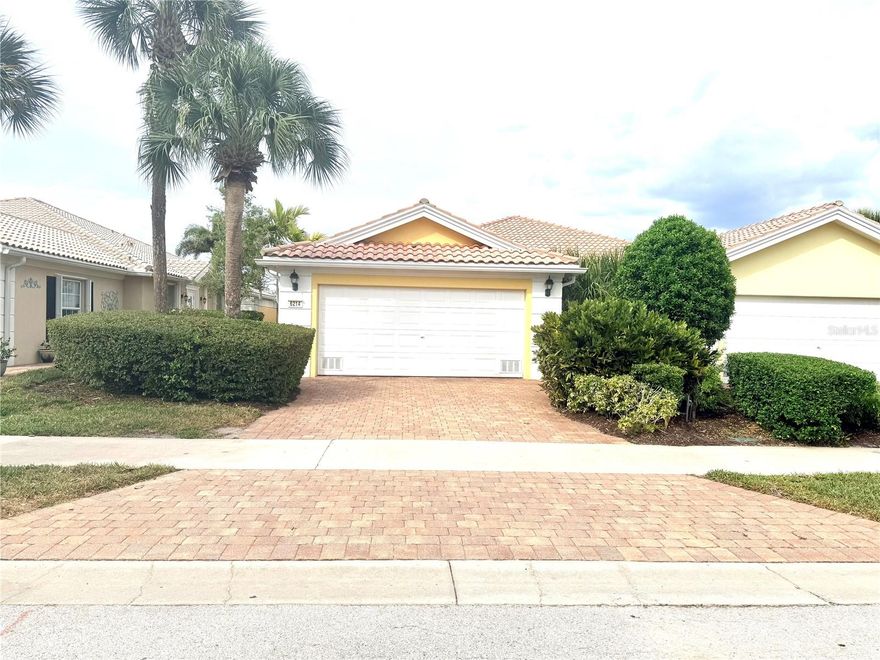 Islandwalk is a well known gated community with Venetian styled foot bridges, canals, waterways and a spectacular Preserve. This unit is fortunate to have this preserve in its back yard! Lounge in your private screened-in patio and pool to watch the Sandhill Cranes, Egrets and many other water foul gather in this well conceived estuary. 
This villa features 2 master bedrooms and baths separated by a generous living room, dining room and kitchen with plenty of cabinets to make this well thought out work/ entertaining area, flow perfectly! The laundry room is all that separates the the large 2 car garage from the kitchen and front entrance. Hurricane shutters for the exterior. Plantation shutters inside bring a cozy feel to this property!
Islandwalk has a 24 hour attended guard gate, 2 fantastic Resort styled pools, a separate lap pool, 2 Jacuzzies , 12 Pickleball courts, Clay Tennis courts , a fully fenced Dog Park, 2 Club Houses, Basketball, Playground, Golf cart friendly streets and sidewalks, Clubs and so much more! You really have to see it to believe what the community has to offer!!
Wellen Park's restaurants and the Atlanta Braves Stadium as well as Publix and Costco are a short 1/2 mile golf cart trip away.