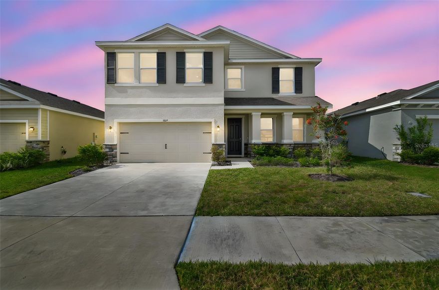Welcome to this beautifully maintained, newer one owner home in the desirable Farm at Varrea community. This modern two story residence offers a bright, open layout, stylish finishes, and a premium conservation homesite with no backyard neighbors providing peaceful privacy and beautiful sunset views.
Located less than 10 minutes from I-4, this home allows for an easy commute to Tampa, Lakeland, and Orlando while keeping you close to Plant City's charming downtown, restaurants, and the annual Strawberry Festival.
Inside, the main level features an open concept living area and a well appointed kitchen with stainless steel appliances, a large island, and abundant cabinetry. A dedicated office/den provides the perfect space for remote work or quiet study.
The fourth bedroom is conveniently located downstairs, ideal for guests or multigenerational living, with a full bath located nearby for added comfort and privacy.
Upstairs, you’ll find the spacious primary suite, two additional bedrooms, a large bonus room, and the upstairs laundry room; a feature renters love for everyday convenience.
The backyard features a fully fenced lawn with a tranquil conservation view, offering a peaceful space to unwind.
Resort Style Community Amenities Include:
 Expansive zero entry resort pool, full lap swimming pool, two story waterslide
modern clubhouse, fitness center, walking trails, basketball courts, playground and shaded picnic areas, beautiful lake and open green spaces!
Farm at Varrea offers an exceptional lifestyle with incredible amenities, making this newer home one of the best rental opportunities in Plant City.