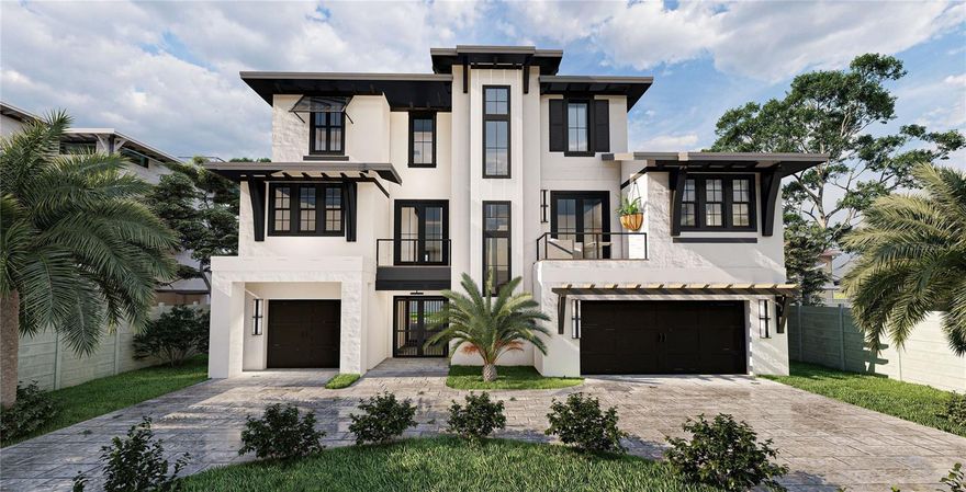 Pre-Construction. To be built. Discover the rare opportunity to create your dream waterfront residence in the highly sought-after Pasadena Golf Club Estates. Situated on a prime lot with 85 feet of deep-water frontage, this exclusive offering includes fully approved architectural plans by Esposito Luxury Homes for a striking coastal modern masterpiece. The planned residence features 5 bedrooms + office, 4.5 baths, and 3,646 heated sq. ft. (7,400+ sq. ft. under roof) with expansive terraces designed to embrace indoor-outdoor living. Every detail has been thoughtfully crafted, with a design that maximizes the waterfront setting and creates seamless transitions between interior spaces and outdoor entertaining areas. The home will showcase a beautiful pool and spa overlooking the water, a dock for boating, ample garage space for multiple vehicles, and hurricane-rated construction for peace of mind. With permits and approvals already in place, construction can begin immediately, offering buyers the ideal opportunity to personalize finishes and make custom selections to suit their lifestyle. Beyond the property itself, the location is unmatched—just minutes from the white-sand beaches of St. Pete Beach, the vibrant dining, arts, and culture of downtown St. Petersburg, and the renowned golf and amenities of Pasadena Yacht & Country Club. For those wishing to bring their own vision, the lot itself is also available separately (MLS #TB8420525). This is a rare chance to secure a premier waterfront address in Pasadena Golf Club Estates—whether building from the approved plans or starting anew.