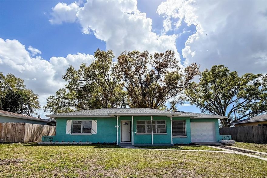 Welcome to this charming mid-century 2 bedroom, 2 full bath, 1 car garage home in the desirable Brentwood Heights subdivision of St. Petersburg, just minutes from vibrant downtown St. Pete.  This one-story property features 1,222 living sq ft (includes AC/Heated family room/rear enclosed porch), a 2023 roof, 2021 HVAC, and NEW interior paint throughout. As you enter the home, you’ll find a spacious living room with NEWLY refinished terrazzo floors throughout the home which add timeless mid-century appeal and easy-care durability.  A spacious kitchen offers NEW kitchen cabinets, NEW granite countertops, NEW stainless-steel sink with Delta faucet and soap dispenser and a NEW rolling island with 3 large drawers. The hallway full bathroom has a NEW pedestal sink, NEW tri-mirror vanity cabinet and NEW modern lighting.  The 2nd full bath (in garage) has a newer commode, sink and shower, and new vinyl tile flooring.  The large family room has brand NEW Vinyl Flooring, large jalousie windows and access to the backyard.  NEW ceiling mount dimmable lighting throughout.  The large private backyard with mature trees offers shade and privacy with a shed for additional storage.  A 1 car garage includes a NEW garage door and a separate service door providing extra convenience. Nestled in a quiet neighborhood close to shopping e.g. Mazzaro’s Italian Market, several restaurants, downtown St. Pete and the beaches.  This home combines vintage charm, updates and modern convenience — the best of St. Pete living!