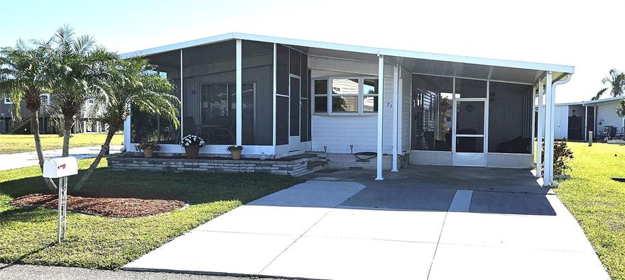 If you have been waiting for the BEST price to Buy....Here it is!  Turnkey furnished, two large screened lanais, extra wide driveway, washer, dryer and laundry tub, shed, laminate wood flooring and ceramic tile throughout, open kitchen with breakfast bar, large dining room with built in hutch, spacious living room, and huge primary bedroom boasts his and her closets, walk in shower, and a dressing area.  2023 Roof Over, 8 year old electrical panel, 2024 ductwork and AC lift.  an additional 12 x 18 screened room, and 14 x 10 screen porch.
Harbor Cove - Voted BEST Manufactured Home Community by North Port Sun Reader's Choice.  Offering a private community boat ramp, 90 slip marina, two story clubhouse, two heated pools, hot tub, bocce, tennis, pickle ball, fitness, storage grounds, wood working shop, crafts dinners, dances, entertainment and more.  Easy commutes to Sarasota and Fort Myers.  Minutes from the gulf beaches, Myakka River, Peace River, Charlotte Harbor, restaurants, shopping, Tampa Bay Rays summer training stadium, Warm Mineral Springs Health Spa, Cool Today stadium for the Atlanta Braves, and the Allegiant Airlines SunSeeker Resort located in Charlotte Harbor.  EVERYTHING you need for your waterfront lifestyle is here in Southwest Florida.