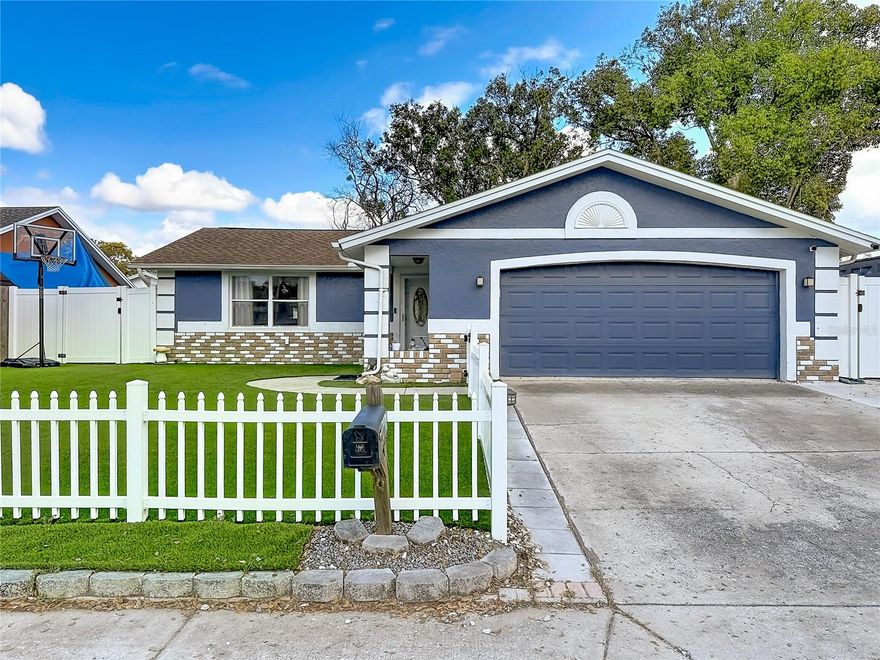 Charming and move-in ready, this 2 bedroom, 2 bathroom home offers a comfortable and functional layout with a welcoming feel throughout. The standout feature of the home is the beautifully updated kitchen, showcasing brand-new cabinets, granite countertops, modern appliances, and a large island that provides plenty of space for cooking, baking, and gathering with family and friends. Whether preparing everyday meals or entertaining guests, this kitchen is designed to be the heart of the home.

The living spaces offer a bright and inviting atmosphere with a layout that flows easily for everyday living. Both bedrooms are well-sized and provide a comfortable space for you, while the two bathrooms add convenience for both residents and guests. The garage has been converted into a 3rd bedroom, But could easily be restored back to original use if desired.

Step outside to enjoy the screened lanai, a great place to relax with your morning coffee or host weekend BBQs while enjoying the Florida weather shaded. The fully turfed yard provides a clean, green outdoor space that is both attractive and low maintenance, making it easy to enjoy year-round.

Additional highlights include a 2024 AC, offering added peace of mind for the new owner. Conveniently located near beaches, waterways, shopping, dining, and local amenities, this home offers a great combination of comfort, practicality, and Florida living.