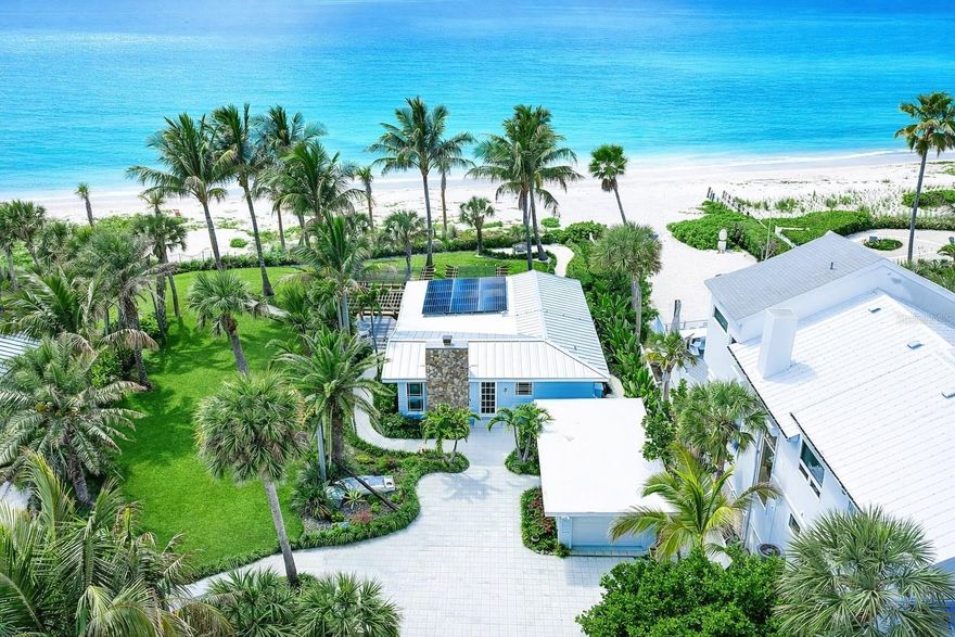 Rare Gulf-front offering with 100 feet of private sandy beach on approximately 0.75 acres, delivering exceptional privacy on one of Casey Key’s most coveted stretches. With no easements, the property offers a clean, uninterrupted canvas for future development or immediate enjoyment.
A charming, remodeled vintage cottage anchors the site, offering 2 bedrooms and 1,140 square feet—ideal as a beach retreat or interim residence while designing and building a larger Gulf-front estate.
The grounds are a lush botanical oasis, thoughtfully designed with multiple outdoor living elements including an open-air pool, gazebo, pavilion, and pergola—each positioned to capture Gulf breezes and the natural rhythm of the shoreline.
This is a rare combination of usable Gulf frontage, privacy, and scale—well-suited for a custom luxury residence with expansive outdoor living.
Located along the quiet, residential stretch of Casey Key, known for its low density and natural beauty, yet just minutes to the cultural and culinary offerings of Sarasota.
A compelling opportunity to create a legacy Gulf-front estate in one of the Gulf Coast’s most sought-after barrier island communities.