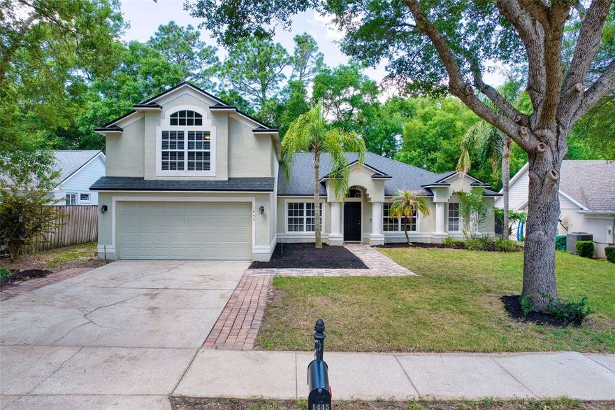 Welcome to this beautifully updated, move-in ready pool home in the sought-after Bent Oaks community of DeLand, offering an exceptional blend of space, functionality, and the Florida lifestyle buyers are searching for.
This 4-bedroom, 3-bath home with a versatile bonus room showcases a well-designed floor plan ideal for everyday living and entertaining. Upon entry, you’re greeted by formal living and dining areas, leading into a spacious family room that flows seamlessly into the open kitchen, complete with abundant cabinetry and ample prep space. The second-floor bonus room features a full bath and large closet, making it an ideal secondary primary suite, guest retreat, or private home office.
The primary suite is conveniently located on the first floor and offers direct lanai access, along with a beautifully remodeled bathroom featuring dual vanities and a freestanding soaking tub. Three additional bedrooms are also on the main level and share an updated bathroom that doubles as a pool bath.
Recent upgrades include a newer roof (2022), luxury vinyl plank flooring throughout most of the first floor, and fresh interior paint (2025) in a neutral palette. Step outside to your private backyard oasis featuring a large pavered deck, pool and spa with all new equipment, and a recently rescreened enclosure with UV-coated screening.
Located in a low HOA community, Bent Oaks is just minutes from historic downtown DeLand, shopping, dining, major highways, and Volusia County beaches.