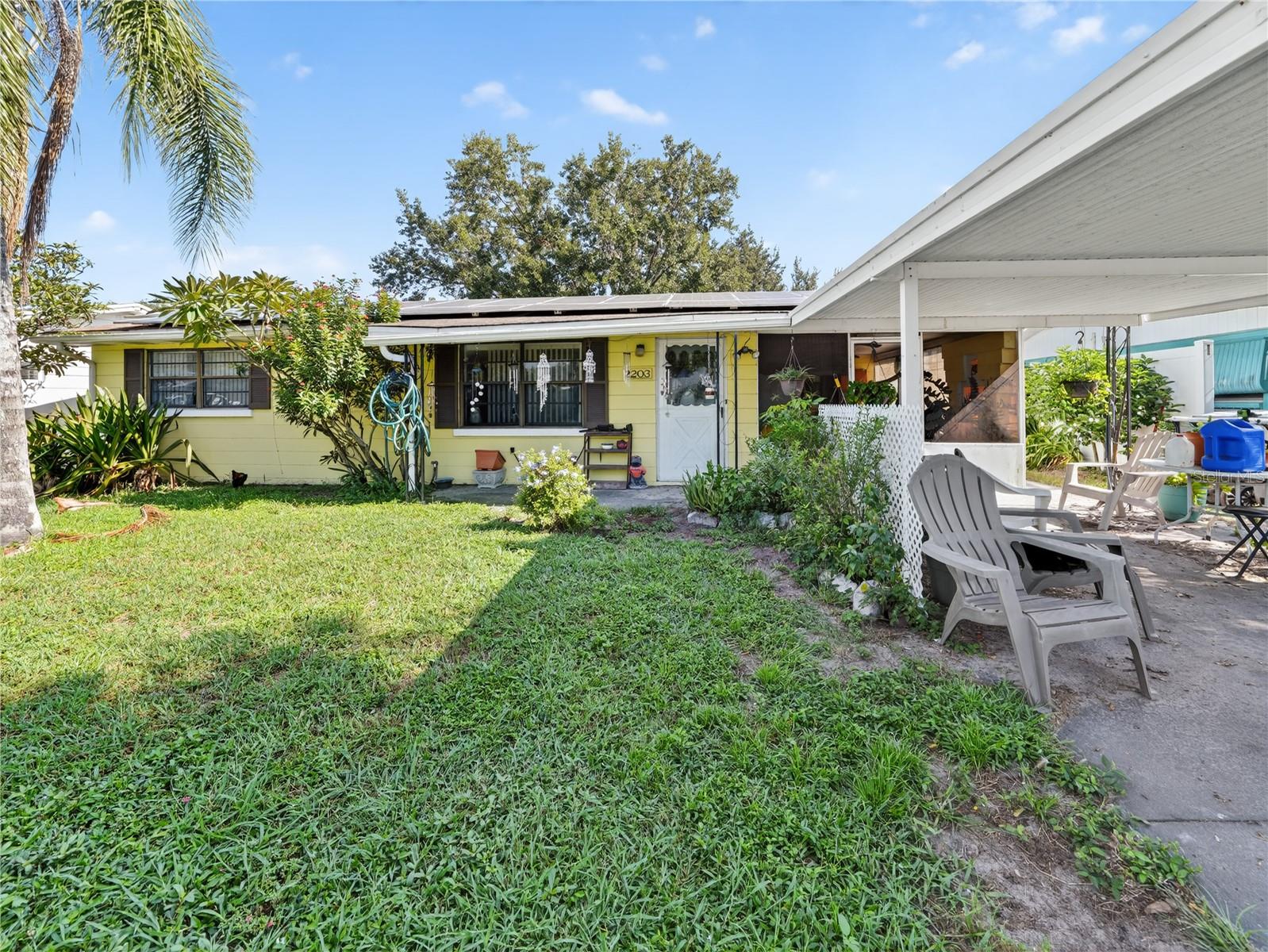 Perfect opportunity for a home-buyer who wants to renew and renovate this 2 bedroom/1 bath home in Melody Heights and make it their own, OR for an investor to pick up this great CBS SFH with a 1-car carport and newer HVAC at a price you can't beat in Lakeland FL! HVAC was replaced in 2023, Roof around 10 years old- 2023 SOLAR PANELS to save on electricity! Interior cosmetic updating is needed, some repairs may be needed due to normal wear and tear. Being sold AS-IS! Owner occupied- need 2-3 day notice for viewing. Contact agent with nay questions!