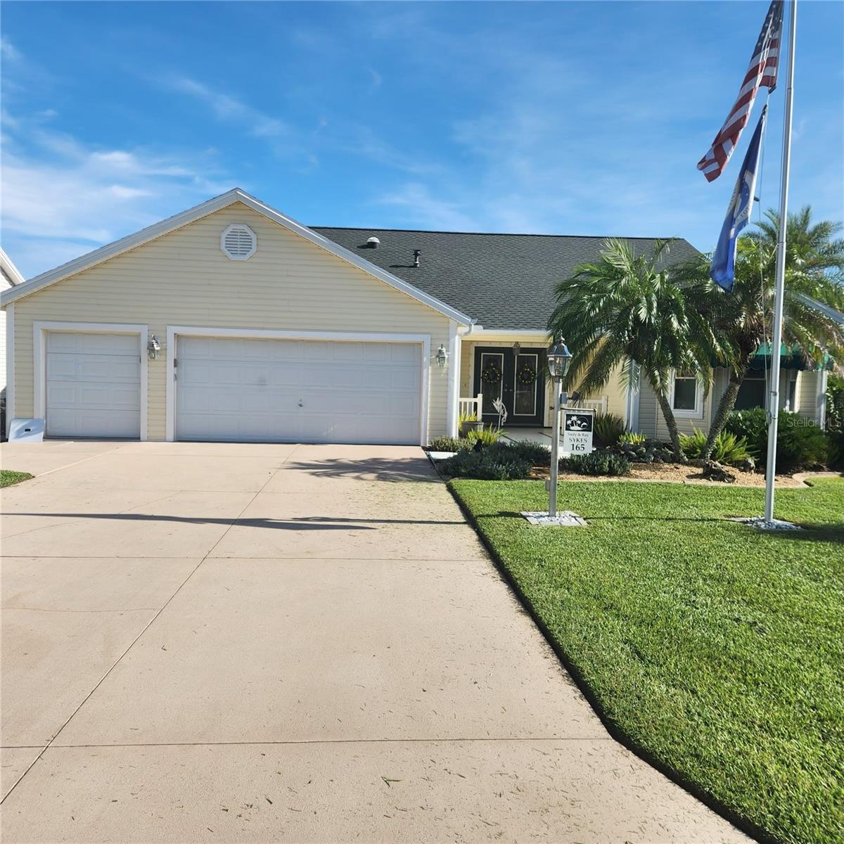 Gorgeous 2 Bed 2 Bath GRAND FICUS MODEL in The Village of Valle Verde. As you walk up the painted walkway notice the gorgeous mature landscaped yard. This home sits on a large corner lot. Double entrance front doors lead to a large open living room area which leads directly into a large 19'X24' Florida Room! Informal and formal dining rooms. NO BOND. GAS. GRANITE counters throughout Kitchen and Bathrooms. Windows replace in 2022 and covered with plantation shutters throughout home. Murphy bed in 2nd bedroom. Roof replaced in 2022. HVAC replaced in 2023. On demand gas hot water system. Large 2 car garage plus golf cart garage. Kitchen Cabinets refaced. Home being sold unfurnished. Professional photos to come.