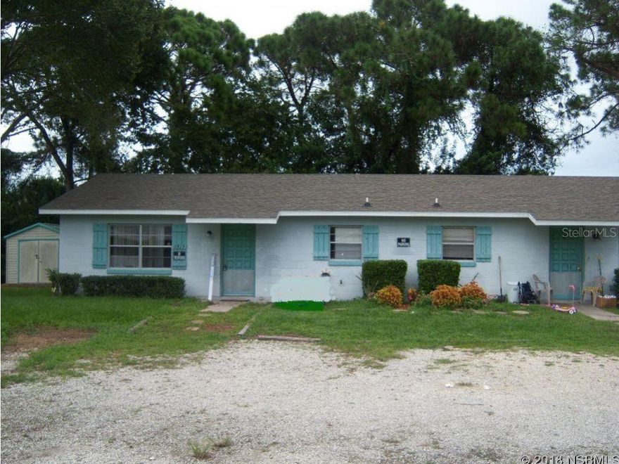 Investor Alert! 2 bedrooms and 1 bath per side of this concrete block duplex is a great opportunity for immediate income.  Features include tile floors, a patio and large shed with newer roof and some recent updates.