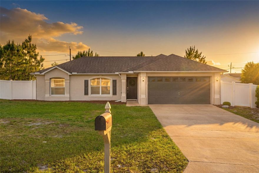 Welcome home to this beautifully updated 3-bedroom, 2-bath gem in the heart of Deltona. Perfectly positioned just off Saxon Blvd, this location offers everyday convenience with easy access to shopping, dining, parks, and local sports fields, plus a quick commute to I-4 for travel to Orlando or the beaches. Inside, you’ll find a thoughtfully maintained home filled with natural light and a warm, welcoming feel throughout. Durable laminate flooring runs seamlessly throughout the entire home, offering both style and easy maintenance. The split-bedroom floor plan provides added privacy, making it ideal for a variety of living needs. A convenient inside laundry room adds everyday functionality and ease. The primary suite serves as a relaxing retreat, featuring an ensuite bathroom complete with a soaking tub and separate shower. Two additional bedrooms and a full bath are situated on the opposite side of the home, offering flexibility for guests, a home office, or additional living space. Step outside to enjoy the screened back porch, accessible from both the dining and living areas, creating the perfect spot for morning coffee or evening relaxation. The backyard is fully enclosed with a vinyl privacy fence, offering a great space for outdoor living, pets, or added seclusion. Fresh exterior paint adds to the home’s curb appeal and overall move-in-ready condition. Whether you’re looking to set roots or simplify your lifestyle, this well-maintained home offers comfort, convenience, and charm in one complete package. This is one you won’t want to miss.