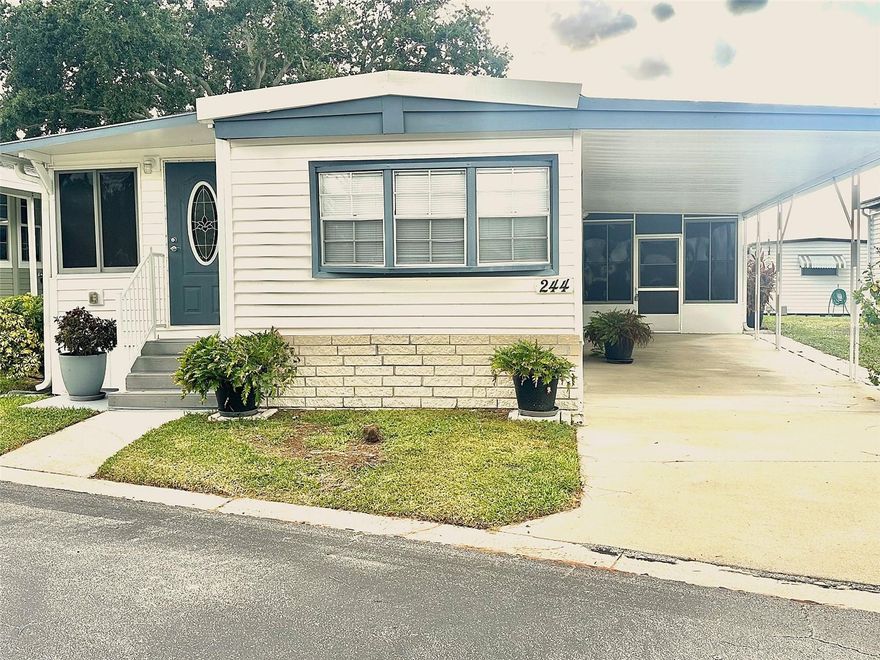 Say Hello to a Lifestyle of Relaxation and Fun! Come see this Inviting 3 bedroom, 2 bath, split plan, with added bump out living area to enjoy! Also see the sunny enclosed Florida Room to relax with your morning coffee and afternoon nap! Fully Furnished and Ready to move in! All newly updated, with spacious and open floor plan, new interior paint, updated inviting kitchen, decorator laminate floors, and so much more! New Insulated Roof Over''22, Water Heater '21, tinted windows, interior panel doors, new shower bathrooms, and convenient inside Washer/Dryer! So much to See! Located right across from the 2 pools, gym, and fun clubhouse! Do not wait! Cash only! Asking $124,900., includes the $55k share! Low $322. mo. fee! Covers your water, sewer, garbage, cable tv, internet, night security, and much more! Close to shopping, beaches, golf, airports, medical, public transportation, and all you would want! Small pet ok!