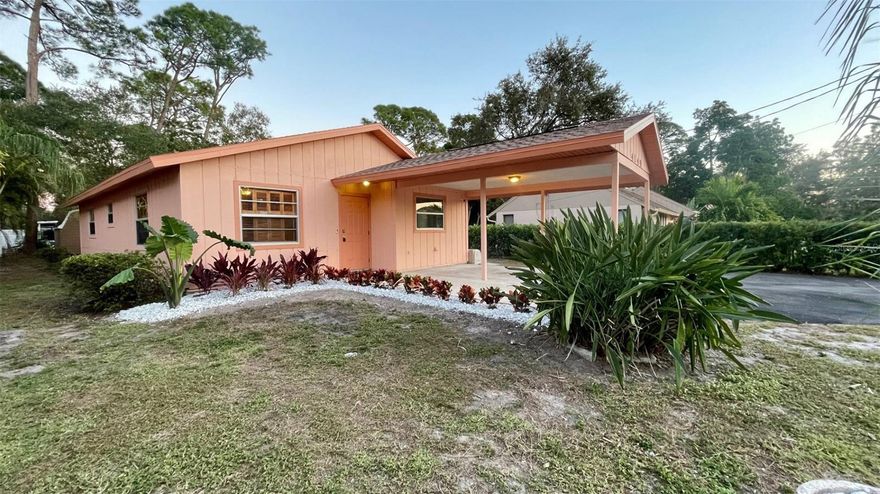 **BUYERS BONUS:SELLER OFFERING $3,500 flex cash CREDIT at closing!** This adorable 2bed/ 2bath home with attached covered carport in a Spectacular Central Sarasota location is ready to be all yours! Home has been maintained with love by one original owner and recently gone over a facelift with numerous updates including: a NEW Roof, NEW Water Heater, NEW refrigerator and stove, Refinished extended driveway, NEW ceiling fans and light fixtures added throughout, Freshly painted interior & exterior, and revamped landscaping! Upon entering you'll be greeted by the bright open spacious living room/ dining room/ kitchen with high cathedral ceilings, all new lighting and fans. Walk down the hall to your generously large Primary bedroom with ensuite bathroom, followed by the amply sized second bedroom that can also be used as an office/den, and the guest bath with linen closet. The inside laundry room is equipped with a washer & dryer, shelving for storage, & a brand-new door leading you to your long side-yard & backyard where you'll find your large, detached shed for additional storage space. Home is on Public Water & Sewer. NO HOA, NO deed restrictions & NOT in a flood zone! PLUS you can't beat this convenient location! Just miles away to world-famous Siesta Key Beach, Gulf Gate, Downtown Sarasota, Legacy Trail for biking and running, Detweiller's, shopping, gyms, restaurants, hospitals,top-rated schools and I-75. Looking to reside, vacation, or invest in Sarasota? Come check it out and don't miss out on the opportunity to own this home with easy access to everything Sarasota has to offer!