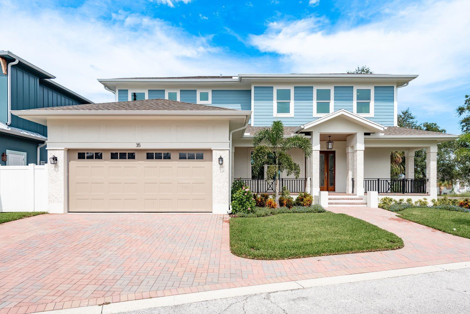 Experience the perfect blend of luxury and lifestyle in this brand-new two-story residence located just steps from the historic Sponge Docks. Boasting over 2,600 sq. ft. of heated living space, this thoughtfully designed home offers 4 spacious bedrooms, 3.5 bathrooms, and a 2-car garage — ideal for both everyday living and entertaining.
The primary suite is conveniently located on the first floor, offering privacy and comfort with a spacious walk-in closet featuring custom built-ins and a spa-inspired bathroom with elegant finishes. Upstairs, you’ll find three additional bedrooms, each with their own walk-in closets and built-ins, along with well-appointed bathrooms that provide plenty of space for family or guests.
Step inside to soaring ceilings, abundant natural light, and an open-concept floor plan that flows seamlessly from room to room. The chef’s kitchen is a showpiece with sleek quartz countertops, custom cabinetry, and high-end finishes that combine beauty with functionality. The adjoining dining and living areas create the perfect setting for family gatherings or entertaining friends.
Throughout the home, luxury engineered hardwood flooring adds both style and durability, while the carefully selected finishes bring an elevated, cohesive feel to every space.
Step outside and enjoy everything Tarpon Springs has to offer right at your doorstep. Imagine morning strolls to the waterfront, afternoons exploring the local shops, and evenings dining at the renowned restaurants of the Sponge Docks, all within walking distance of your new home.
This property isn’t just a house — it’s a lifestyle. With brand-new construction, premium finishes, a downstairs primary retreat, and an unbeatable location, it’s the perfect place to call home.
Don’t miss the opportunity to make this one-of-a-kind residence yours and enjoy the best of coastal living in Tarpon Springs.