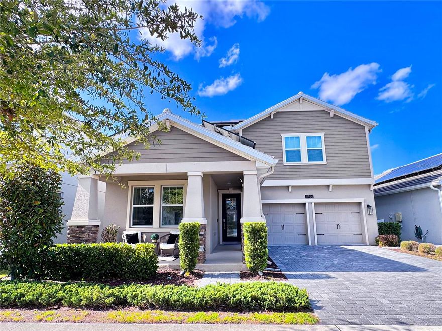 STUNNING WATER VIEW!!! Welcome to this spacious and luxury designed residence offering 3,359 square feet of living space. This home perfectly blends comfort, functionality, and scenic views. Featuring 5 bedrooms, including a private primary suite on the second floor, and a convenient guest bedroom on the first level, this layout is ideal for both family living and hosting visitors. The home includes 3 full bathrooms, thoughtfully designed for convenience and style. On the main floor, you’ll find a versatile formal dining area that can easily be converted into a lounge, as well as a dedicated home office, perfect for remote work or study. The space also features a spacious living room, modern kitchen, and cozy breakfast nook, creating an ideal flow for everyday living and entertaining.
The second level offers a well-designed and comfortable layout, featuring a cozy family loft area, perfect for relaxing or additional living space. All four upstairs bedrooms include walk-in closets, while the primary suite boasts two separate walk-in closets—his and hers—providing ample storage and privacy. A conveniently located laundry room on the second floor, complete with a washer and dryer, adds everyday ease and functionality. Step outside to enjoy a covered terrace and backyard with breathtaking lake views, perfect for relaxing or entertaining.
Additional highlights include a 3-car garage and a prime location near top-rated schools, with direct access to major highways 528 and 417, and just 15 minutes from Orlando International Airport.
This home offers the perfect combination of space, location, and lifestyle.