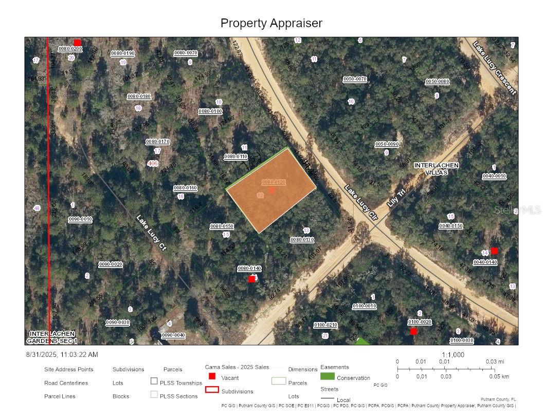 This 10,890-square-foot (.25-acre) lot in the community of Interlachen Villas offers the flexibility to build your dream home or place a mobile home in a peaceful, rural setting. Located in an X flood zone, no flood insurance is required, making ownership more affordable. Interlachen Villas is known for its quiet streets, natural surroundings, and a relaxed pace of life, yet it remains conveniently close to essential amenities.
The town of Interlachen blends small-town charm with easy access to outdoor recreation, from fishing and boating on nearby Lake Ida and Lake Grandin to exploring Ravine Gardens State Park just a short drive away. Daily necessities are within reach, with grocery shopping available at Hitchcock’s Market and Dollar General, and medical services at Interlachen Family Health Center. Students are served by Interlachen Elementary School, C.H. Price Middle School, and Interlachen High School, all just minutes away.
For broader conveniences, Palatka is about 20 minutes east with additional shopping, dining, and hospitals such as HCA Florida Putnam Hospital. Gainesville, home to the University of Florida and top-rated medical facilities like UF Health Shands, is less than an hour west, while Ocala’s vibrant equestrian and cultural scene lies to the south.
This property isn’t just land—it’s an opportunity to create a lifestyle centered on space, freedom, and the best of Florida’s natural beauty, with room for gardens, outdoor living, and even an extra garage or workshop. Whether you’re looking for a primary residence, a weekend getaway, or an investment, this lot in Interlachen Villas offers a flexible canvas for your plans.