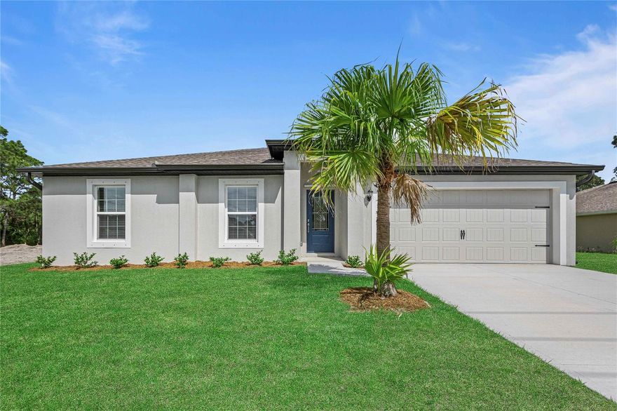 Pre-Construction. To be built. Welcome to the Vero floor plan by LGI Homes, now available in the highly desirable community of Poinciana. This charming and affordable home offers exceptional value, thoughtfully designed to meet the needs of today’s homeowners. From the moment you arrive, the lush front yard landscaping and inviting exterior set the tone for the beautiful interior that awaits. The Vero features three bedrooms, two full bathrooms, and an open-concept layout that is perfect for hosting gatherings and creating lasting memories. At the heart of the home is a spacious kitchen equipped with a full suite of energy-efficient Whirlpool appliances, stunning granite countertops, and 36-inch upper wood cabinets with crown molding. These impressive upgrades are included at no additional cost as part of LGI Homes’ CompleteHome™ package.
The private master suite is a true retreat, offering a peaceful escape with its own en-suite bathroom and a large walk-in closet. Throughout the home, you’ll find thoughtful touches like LED lighting, double-pane Low-E vinyl windows, a programmable thermostat, designer coach lighting, and a Wi-Fi-enabled garage door opener, all designed to enhance comfort, efficiency, and style. Located in the vibrant Poinciana community, residents will enjoy access to a wide array of amenities including a swimming pool, basketball and volleyball courts, soccer and baseball fields, playgrounds, walking trails, and a dog park. With no down payment options, builder-paid closing costs, and thousands of dollars in upgrades already included, LGI Homes makes it easier than ever to own a home of your own. Plus, enjoy a quick move-in process and the peace of mind that comes with a structural warranty. The Vero floor plan was built to exceed expectations, don’t miss your chance to make it yours. Schedule your tour today!