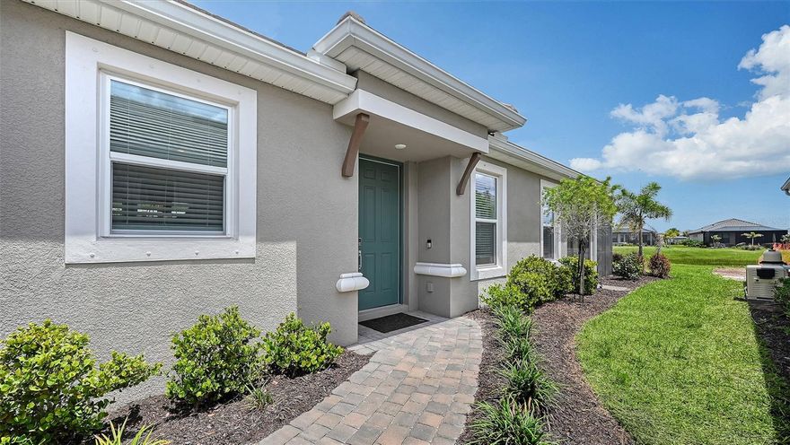 Resort-style living awaits in the gated community of Azario at Esplanade. This GOLF-DEEDED home is perfectly positioned on a quiet cul-de-sac, offering both privacy and a peaceful WATER VIEW. Featuring two bedrooms plus a versatile study, the thoughtfully designed layout provides flexibility for guests, a home office, or hobby space.
The extended garage with epoxy flooring adds both style and functionality, ideal for extra storage or golf cart parking. Relax and unwind in the screened lanai, where tranquil water views create a serene backdrop for everyday living. With maintenance-free living, championship golf, and world-class amenities including tennis, pickleball, dining, Bahama bar, walking trails, dog park, fitness center and resort-style pool just outside your door, this home delivers the ultimate Florida lifestyle in one of Lakewood Ranch’s most sought-after communities.