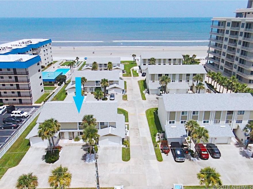 OCEANFRONT COMPLEX -  NEWLY REMODELED AND NEWLY FURNISHED WITH BRIGHT BEACHY DECOR!!  THIS HUGE, 2- BDRM, 2-1/2-BATH TOWNHOME HAS TWO MASTER SUITES WITH ENSUITE BATHS, AND AN ABUNDANCE OF CLOSETS AND STORAGE. UPDATES AND IMPROVEMENTS INCLUDE: NEW WINDOWS THROUGHOUT, NEW SLIDING DOORS, NEW FLOORS;  NEW REMODELED KITCHEN WITH NEW WOOD CABINETS AND BEAUTIFUL GRANITE COUNTERS, TRACK LIGHTING,  STAINLESS WASHER, DRYER, REFRIGERATOR, RANGE, DISHWASHER & MICROWAVE; ALL 3 BATHS UPDATED WITH NEW FIXTURES, VANITIES & COMMODES; NEW CEILING FANS THROUGHOUT, AND NEWLY PAINTED IN BRIGHT BEACHY COLORS.  HURRICANE SHUTTERS FOR YOUR PROTECTION, AND NEW AC IN 2017. AMENITIES INCLUDE LARGE  POOL, AND LOTS OF GREEN SPACE TO WALK OR JUST SIT AND ENJOY WONDERFUL OCEAN BREEZES. THE HOA IS PET FRIENDLY AND IS GREAT FOR SHORT TERM (1-WEEK) OR LONG TERM RENTALS.   THE CAR-FREE BEACH IS A WONDERFUL PLACE FOR FAMILIES TO ENJOY OUR AMAZING NSB BEACH! LIFE IS GOOD HERE - LIVE AT THE BEACH, WITH A SHORT WALK OR DRIVE TO GREAT RESTAURANTS, SHOPPING AND MANY ACTIVITIES AVAILABLE IN NEW SMYRNA BEACH! CHECK OUT ATTACHED VIRTUAL TOUR FOR FLOOR PLAN, ETC.  (ALL INFORMATION INTENDED TO BE ACCURATE BUT SHOULD BE VERIFIED BY BUYER AGENT.) ;Water: City