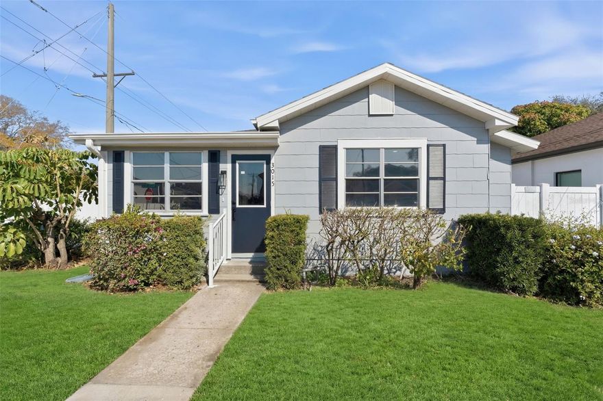 Completely renovated and move-in ready in the coveted Plant School District, this beautifully updated 3-bedroom, 2-bath home at 3015 W North B Street blends modern finishes with effortless livability. Inside, you’ll find a fresh, thoughtfully redesigned interior featuring an updated kitchen and baths, engineered hardwood flooring, stylish upgrades throughout, and a functional layout designed for both everyday life and entertaining. A sunroom-style front porch creates the perfect drop zone, while the family room opens to the kitchen and a separate living room offers additional flexible space. Everything has been taken care of including updated electrical and plumbing throughout. 

Set on a 61’ x 97’ corner lot at MacDill Avenue and W North B Street, the property offers great curb appeal, prime location, and a new vinyl fence. Outside, enjoy a private driveway, carport, and storage shed—ideal for added convenience and storage.

Located in South Tampa, just minutes from top-rated schools, Downtown Tampa, the Riverwalk, Hyde Park Village, and a wide variety of dining and shopping, this is the kind of home you can move into and simply start living.