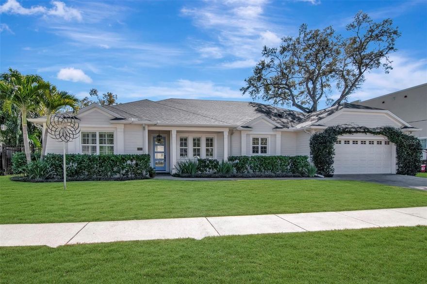 Turn key ONE story pool home in Virginia Park.
Enjoy easy living with an open floor plan offering 4 bedrooms, 3.5 baths, office or bar,
dining room overlooking the pool via a set of French doors, kitchen with banquette open
to a light filled family room with access via French doors to the porch and pool. Split
bedroom plan offers privacy. Pool bath with brick floor opens via a glass door to the pool
area. Separate laundry room off of the breakfast area. Transferrable roof warranty on
roof that was installed in January 2026. Mature landscaping including tall hedge along
back property line provides privacy. Turf around separate spa offers easy to maintain
play area. All of the pool equipment, including a gas heater, was replaced in 2023.
Enjoy living in the heart of South Tampa with sidewalks and curbs on a manicured street
in a premier school assignment – Mabry, Coleman, Plant. This location does NOT
require flood insurance and has experienced NO FLOODING. Additional interior
features include:10 foot ceilings; hardwood floors; double pane windows; abundant
storage with built out closets; crown moulding; custom built ins in bedroom 4, bar, family
room and breakfast area; chef’s kitchen with double work station sinks, refrigerator
drawers, gas range, warming drawer, quartz counters, butcher block work island seating
4, abundant cabinet space, walk in pantry; and deep soaking tub, separate shower and
baseboard heater in master bath. Listing agent is an owner.