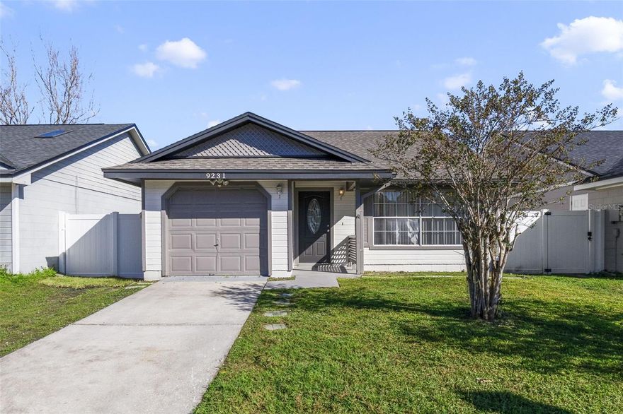 One or more photo(s) has been virtually staged. Ask about a lender provided RATE BUY-DOWN CREDIT on this home! MOVE IN READY and beautifully REFRESHED, this charming single-story home in the Sutton Ridge community shines with thoughtful UPDATES! Major improvements include a NEW ROOF (2025), RENOVATED FULL BATH (2025), NEW HVAC & DUCTS CLEANED (2025), FRESH INTERIOR & EXTERIOR PAINT (2025), NEW CARPET (2025), and a BRAND NEW SLIDING GLASS DOOR off the primary bedroom also (2025). The NEWER WATER HEATER (2024) and a NEW FRENCH DRAIN SYSTEM add even more peace of mind. The interior features a bright, OPEN LAYOUT that connects the living and dining areas – perfect for both everyday living and entertaining. Easy-care TILE FLOORS run throughout the main spaces, while each bedroom offers the added storage of walk-in closets – two in the primary bedroom! The flexible floor plan can even accommodate a future second bath, providing room to grow. Step outside to a privacy FENCED BACKYARD ideal for relaxing or letting pets play. With a super LOW HOA, this home is an excellent choice for first-time buyers, downsizers, or investors alike. Centrally located just off Millinockett Lane, you will enjoy easy access to SR 417, 408, 50, and N Econlockhatchee Trail, putting you minutes from Valencia College, UCF, Waterford Lakes Town Center, Lee Vista, Lake Nona, Downtown Orlando, and Orlando International Airport. Parks, shopping, and dining are all nearby – offering the perfect balance of convenience and community. Schedule your tour today and come see why this East Orlando gem is the perfect place to call HOME!