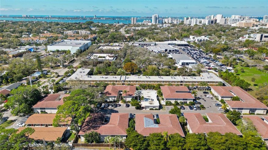 Attractive entry point for this two bedroom, two bathroom first floor corner unit in a highly desirable Downtown Sarasota location at retro chic Park Lane. Split floor plan with open living area & enclosed lanai. Lushly landscaped courtyard with inground pool. Embrace the best of Sarasota living with the beautiful Payne Park at your doorstep featuring 29 acres of recreation & relaxation complete with walking trails, bike path, skate park, playground, frisbee golf, tennis courts & more!  Adjacent to Publix supermarket, and close proximity to Selby Botanical Gardens, amazing restaurants and urban amenities like the Bayfront Park, weekly farmers market & so much more including the boutiques of St. Armand's circle, white sands of Lido Beach & the world renowned Siesta Key! Prime value add opportunity! Call for your private showing by appointment only.